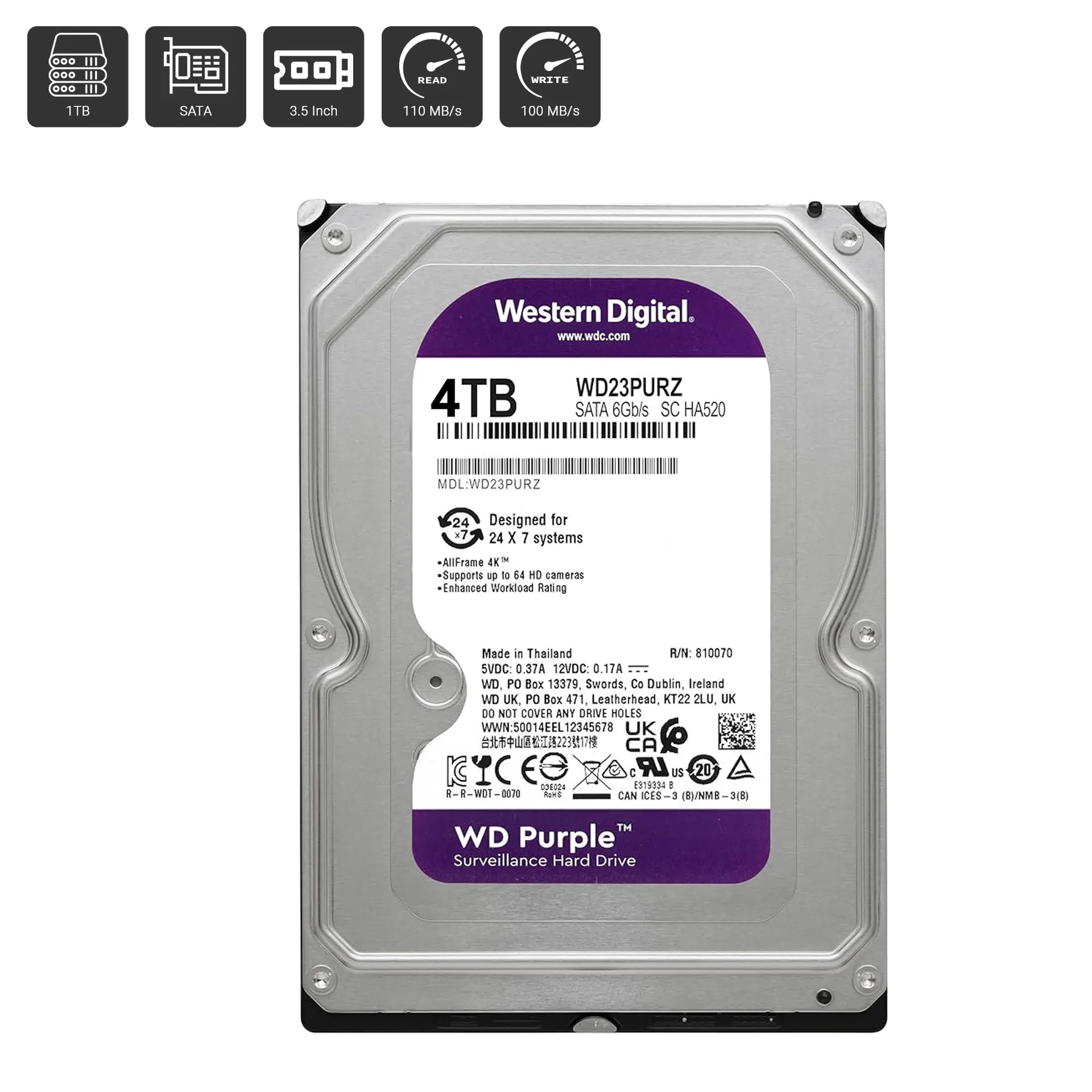 WD Purple HDD - 4TB