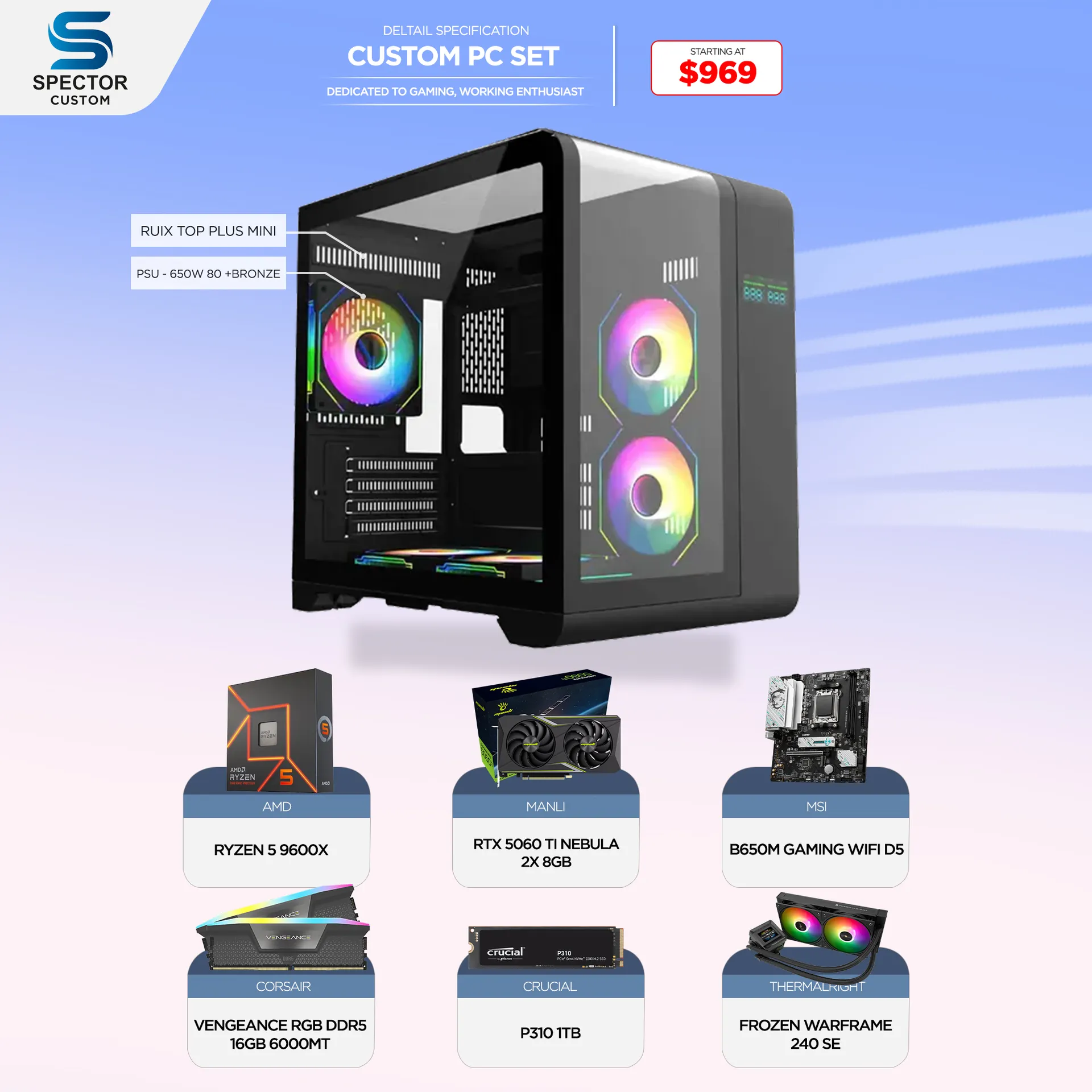 AMD Ryzen 5 9600X RTX5060 TI