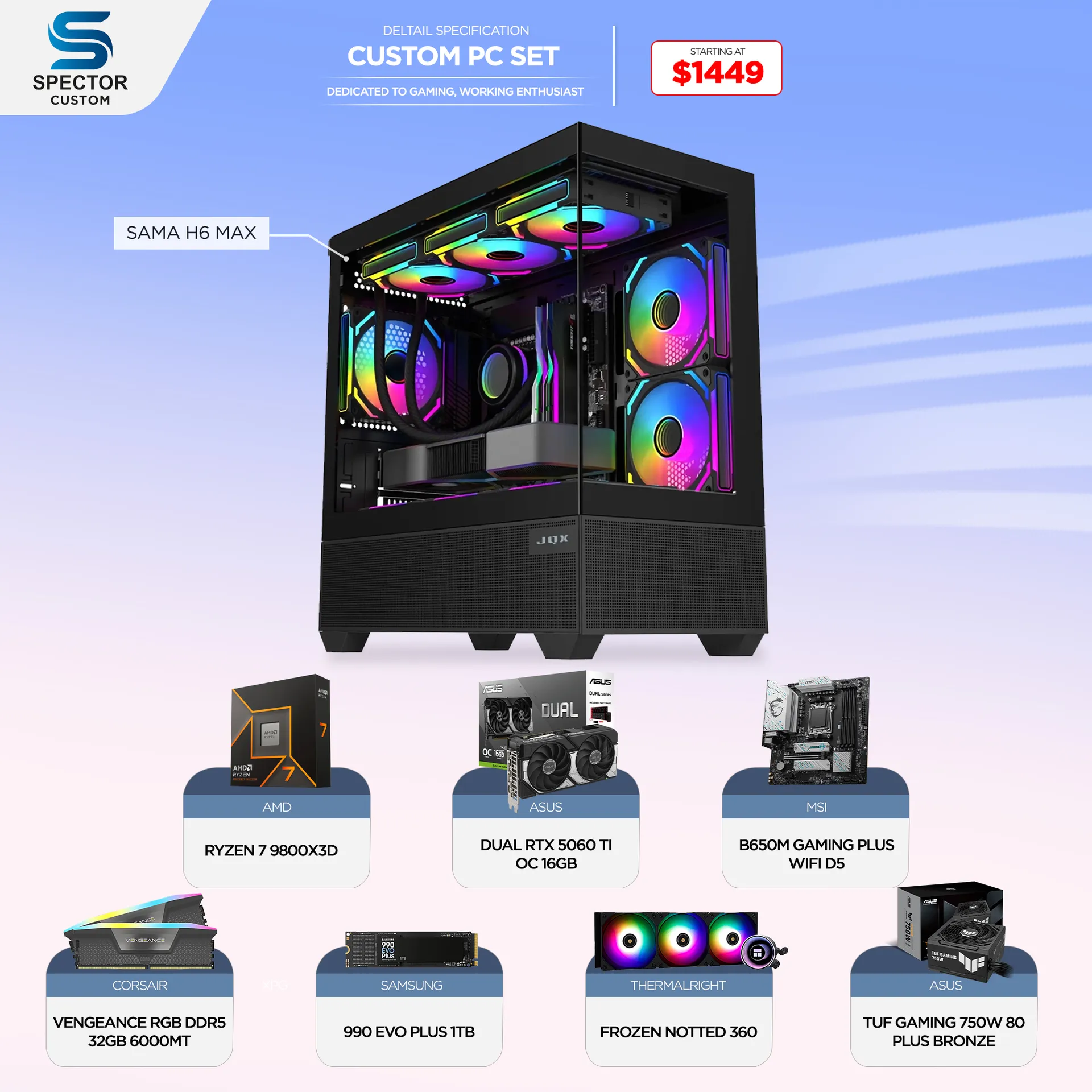 AMD Ryzen 7 9800X3D RTX5060 Ti