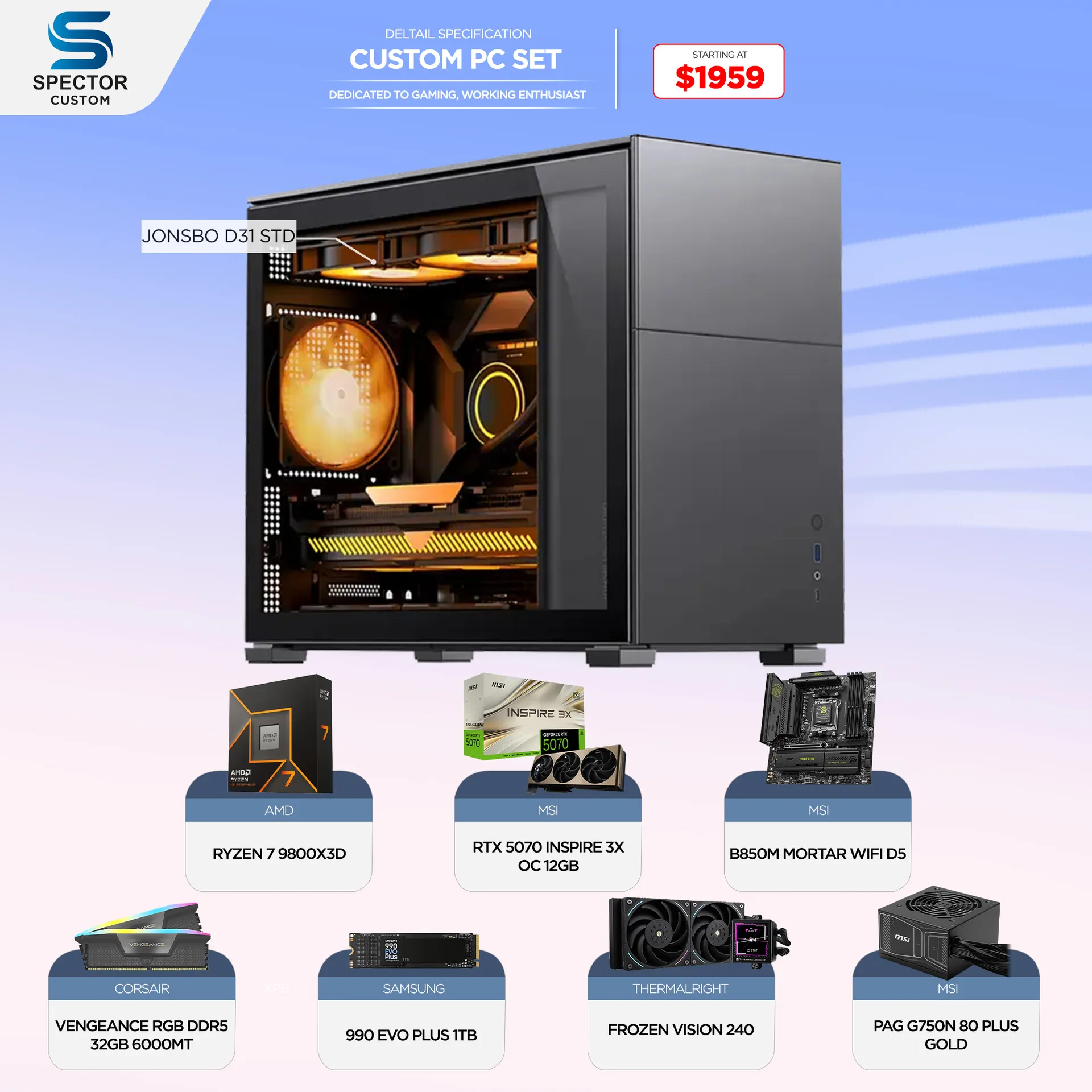 AMD Ryzen 7 9800X3D RTX5070