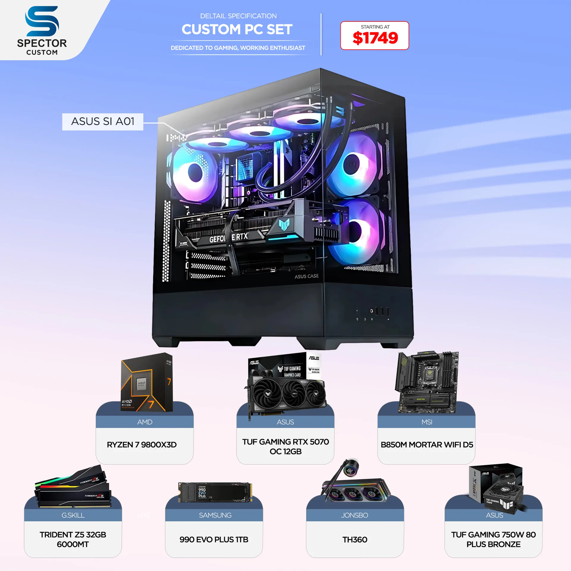 AMD Ryzen 7 9800X3D RTX5070