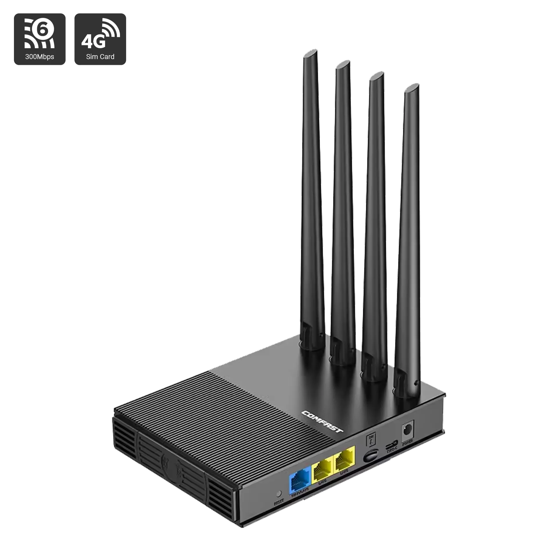Wifi Router 4G LTE SIM - 300Mbps Wifi 6
