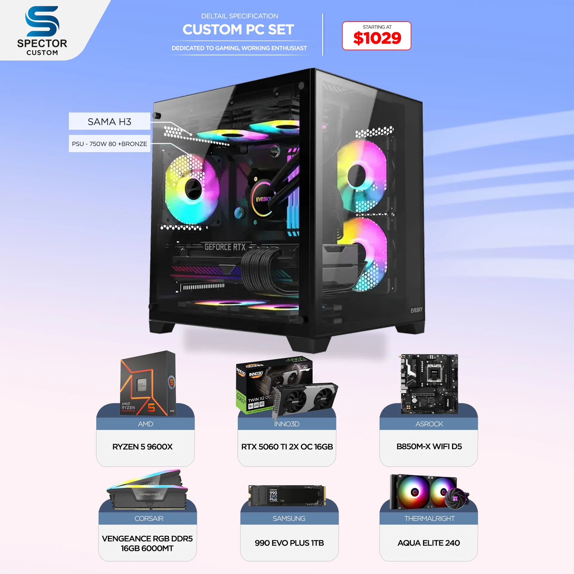 AMD Ryzen 5 9600X RTX5060 TI
