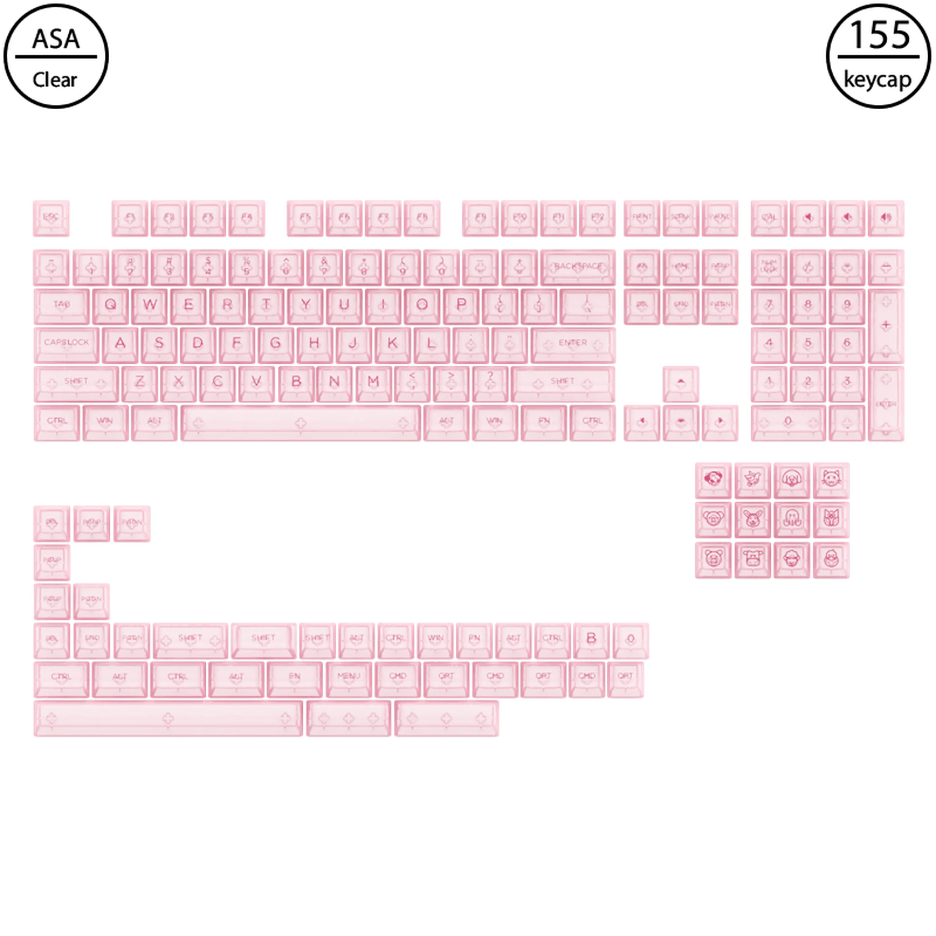 Clear Transparent - Pink