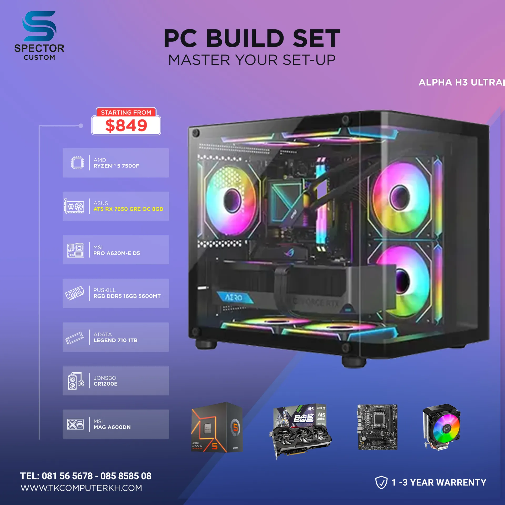 AMD Ryzen 5 7500F RX7650 GRE