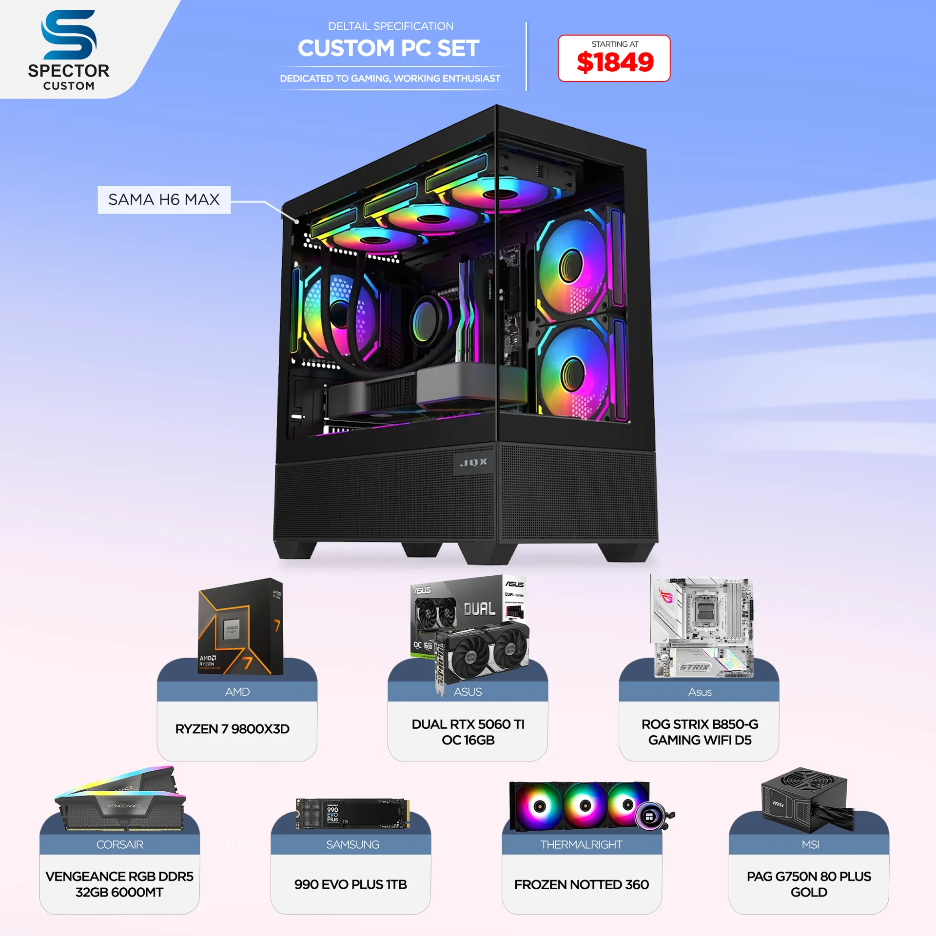 AMD Ryzen 7 9800X3D RTX5060 Ti