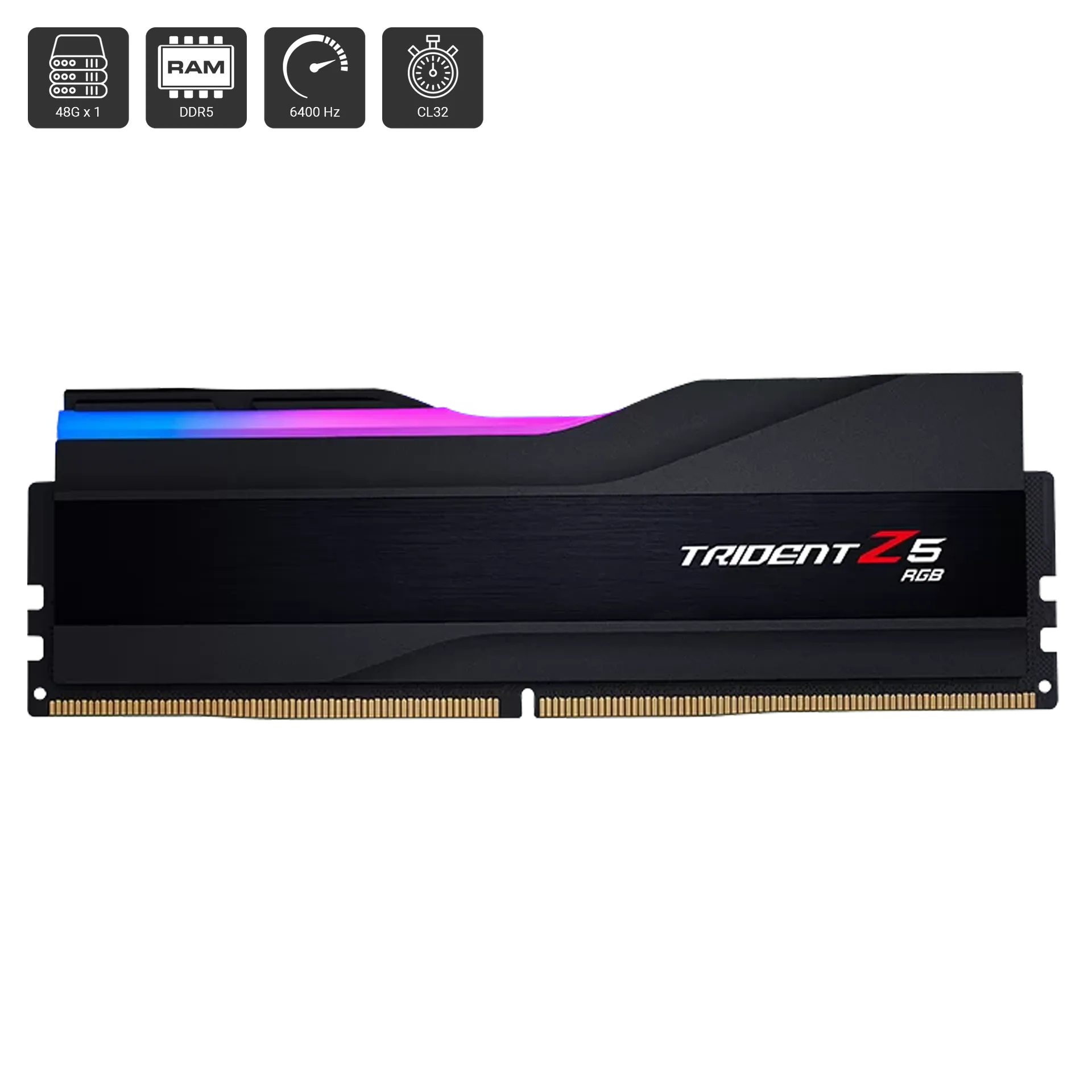 Trident Z5 RGB 48GB (1 x 48GB) DDR5 DRAM 6400Hz