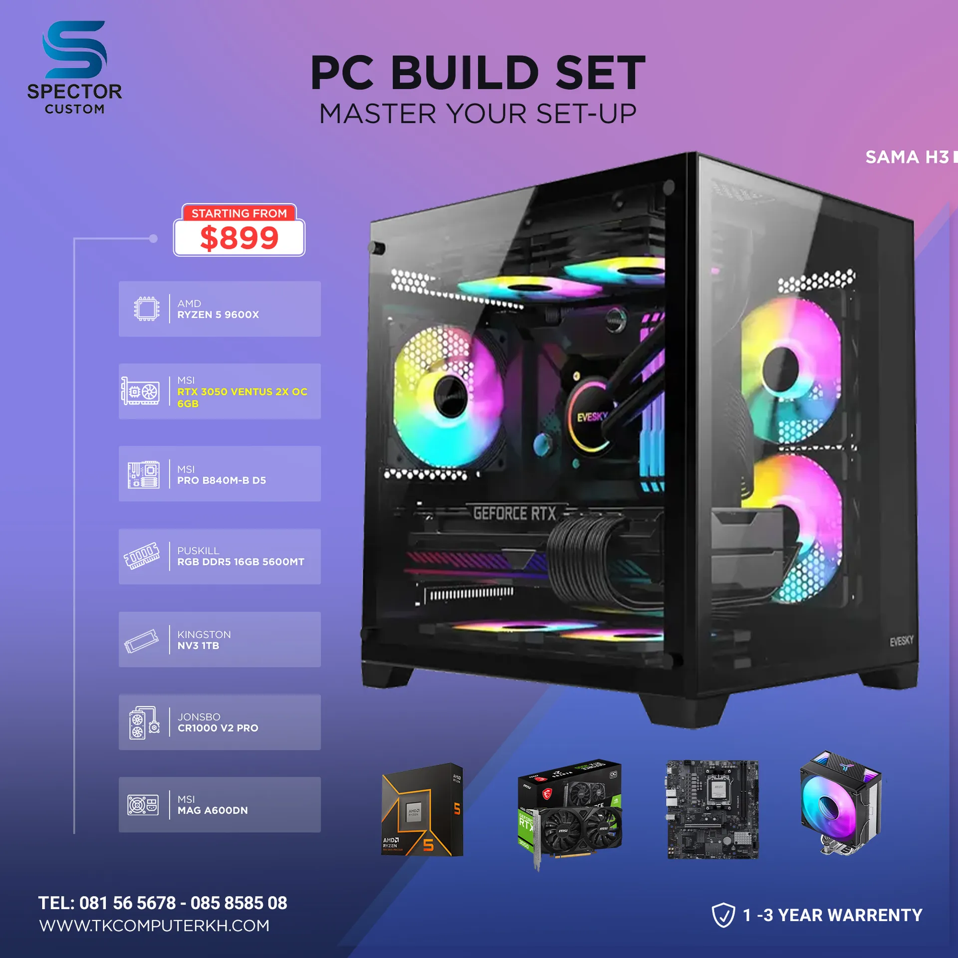 AMD Ryzen 5 9600X RTX3050