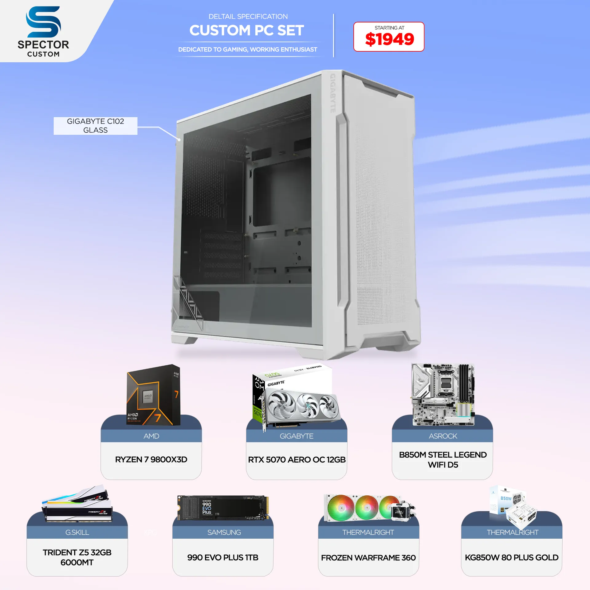 AMD Ryzen 7 9800X3D RTX5070
