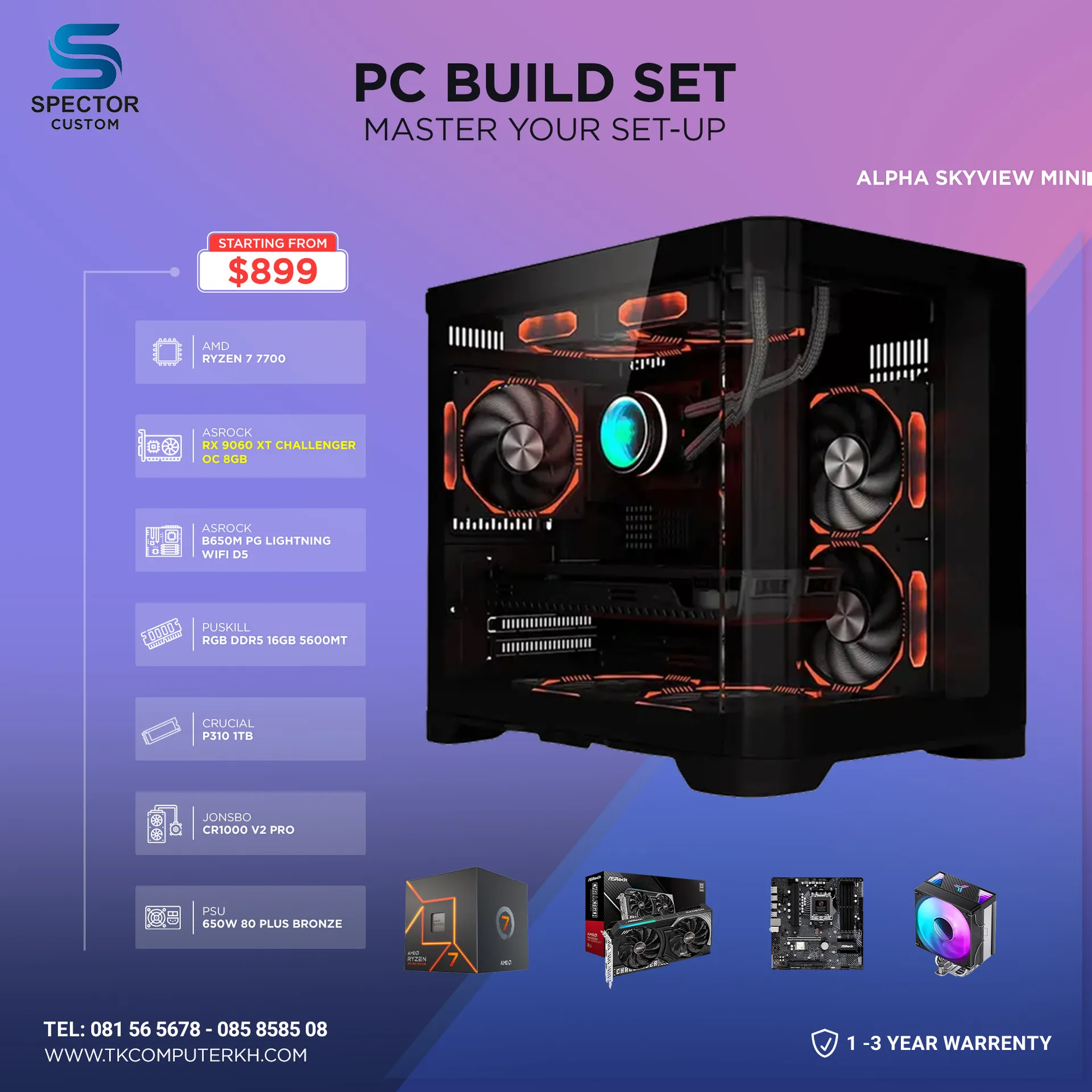 AMD Ryzen 7 7700 RX9060 XT