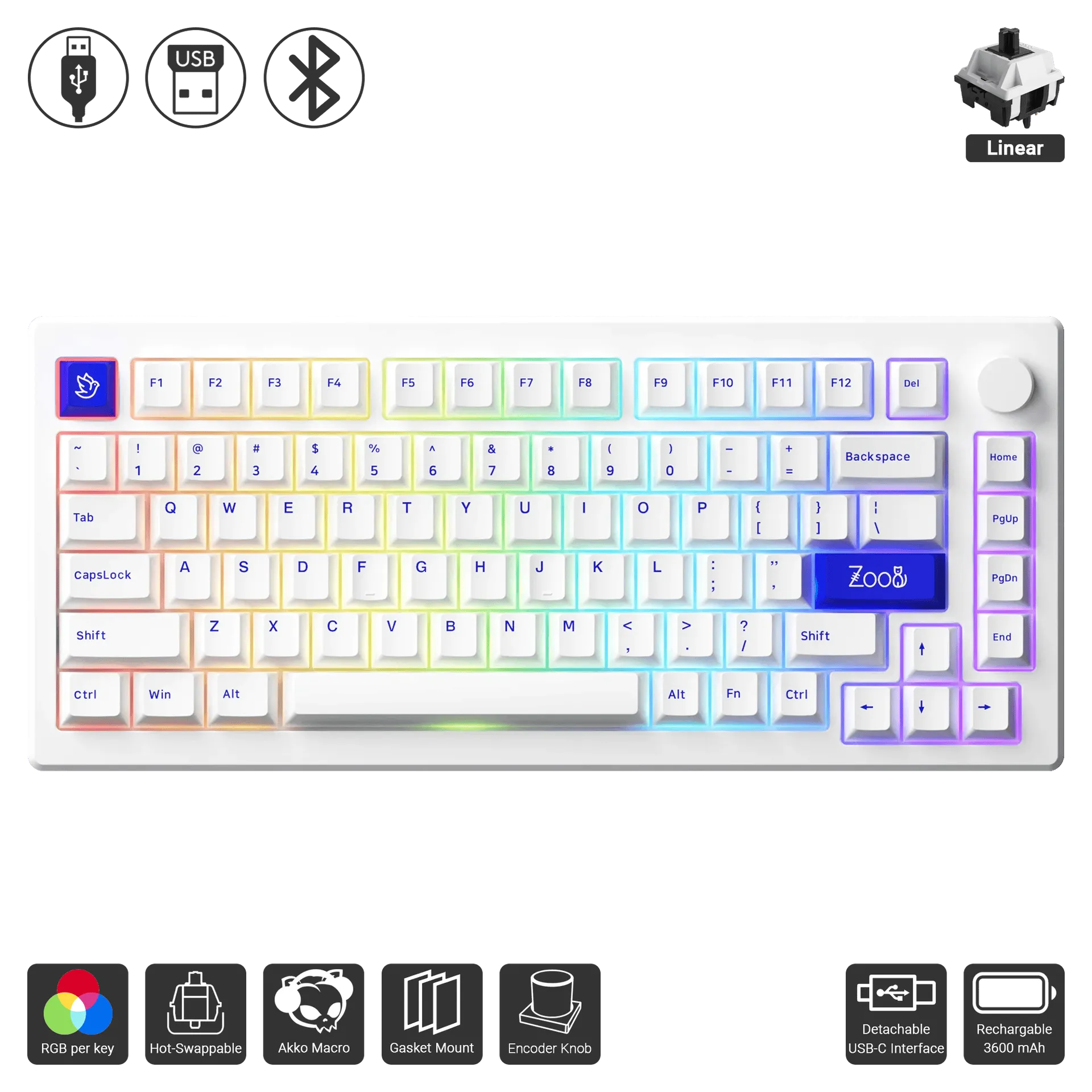 MOD007B - Blue on White