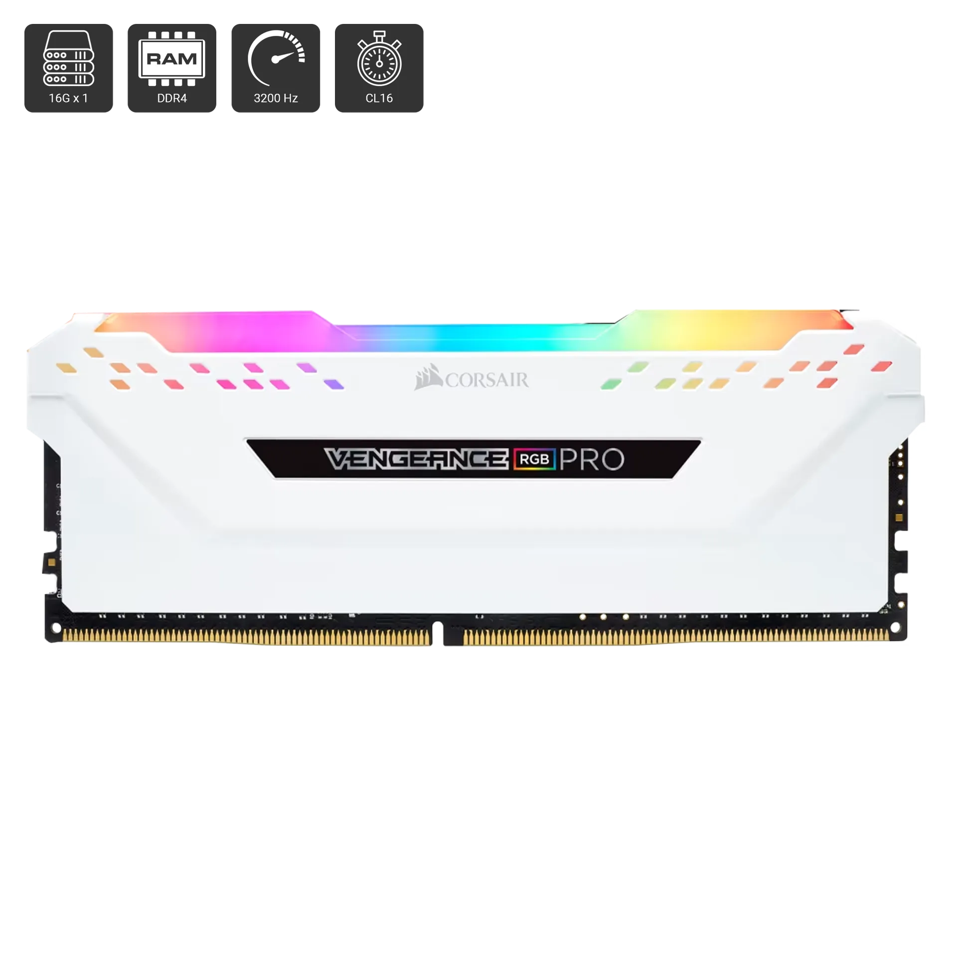 VENGEANCE® RGB Pro 16GB (1x16GB) DDR4 DRAM 3200MT/s