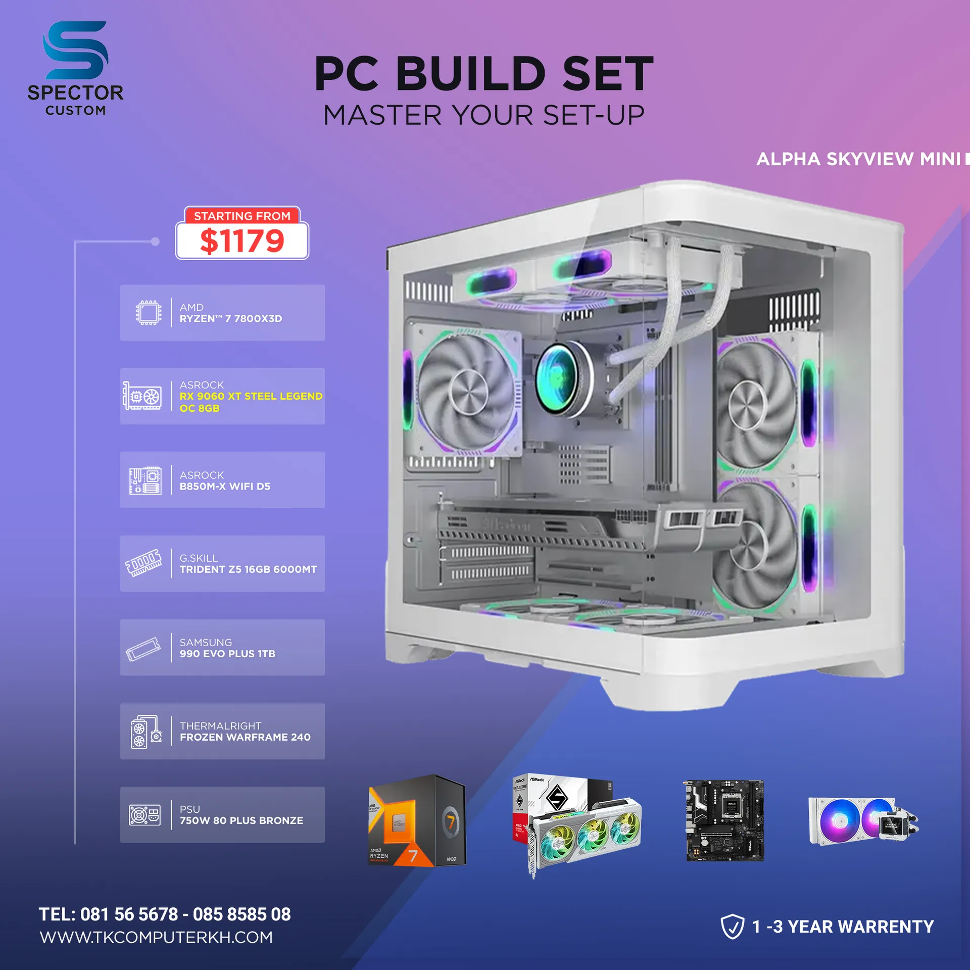 AMD Ryzen 7 7800X3D RX9060 XT