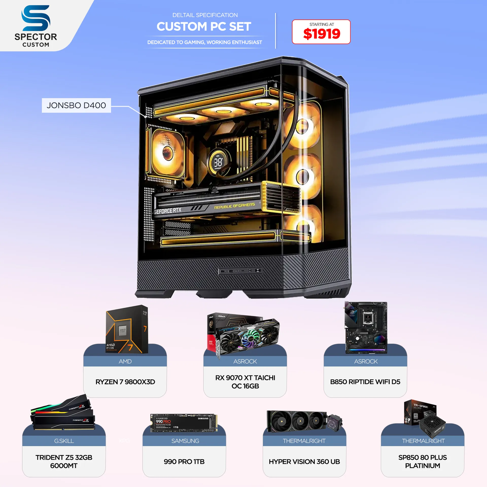 AMD Ryzen 7 9800X3D RX9070 XT