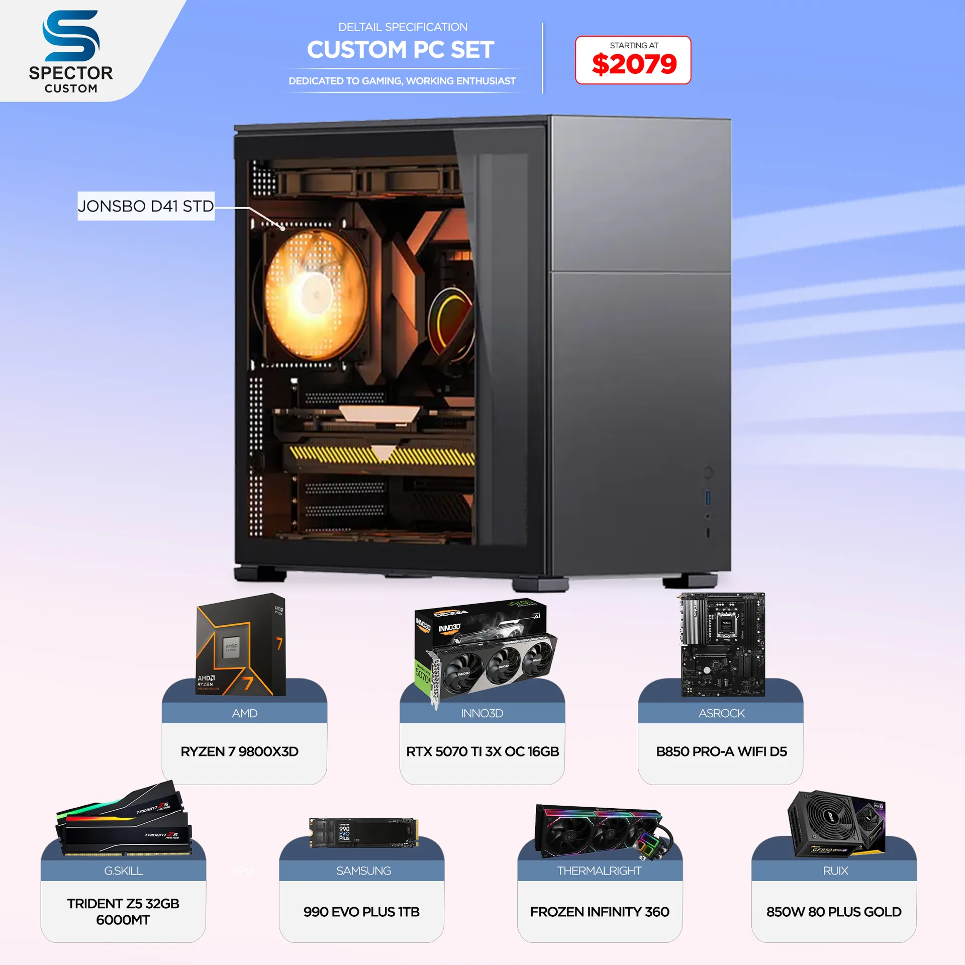 AMD Ryzen 7 9800X3D RTX5070 Ti