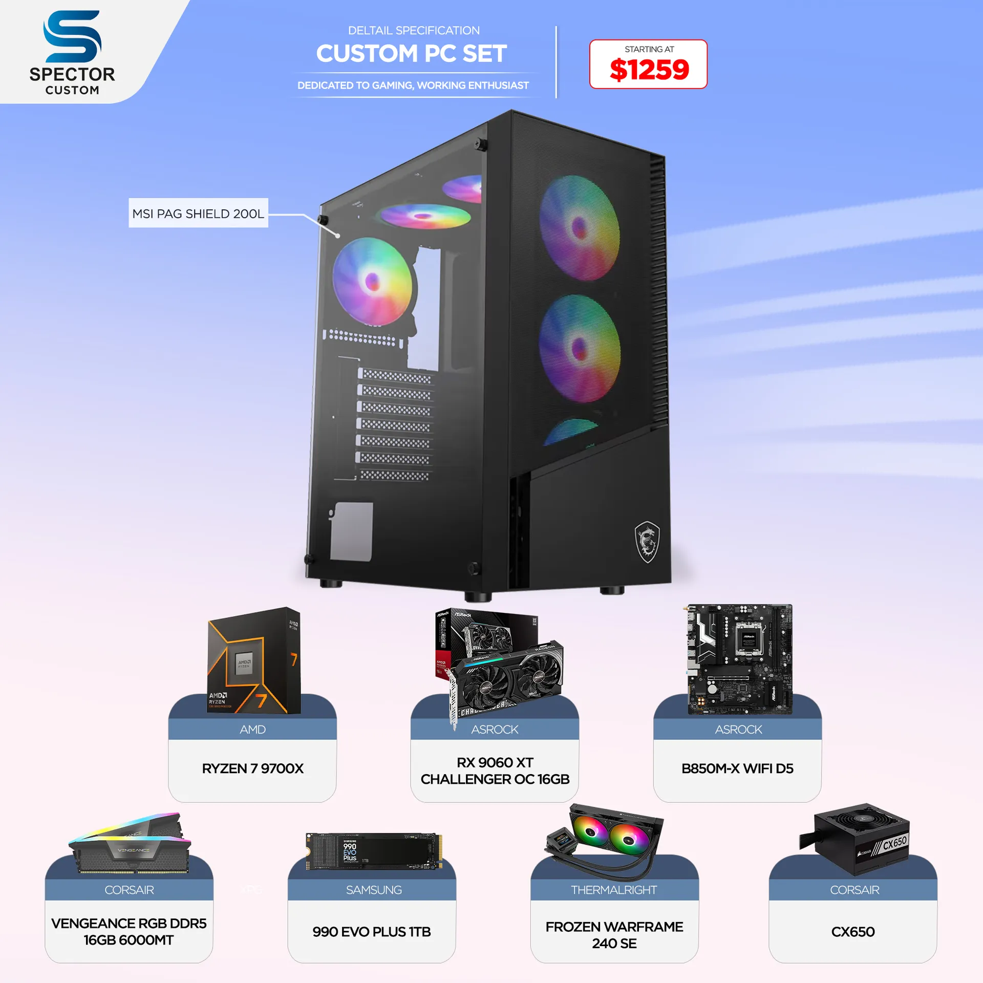 AMD Ryzen 7 9700X RX9060 XT