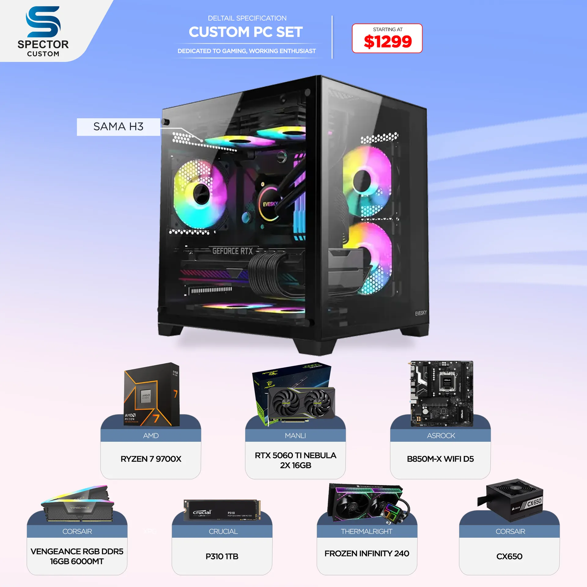 AMD Ryzen 7 9700X RTX5060 Ti