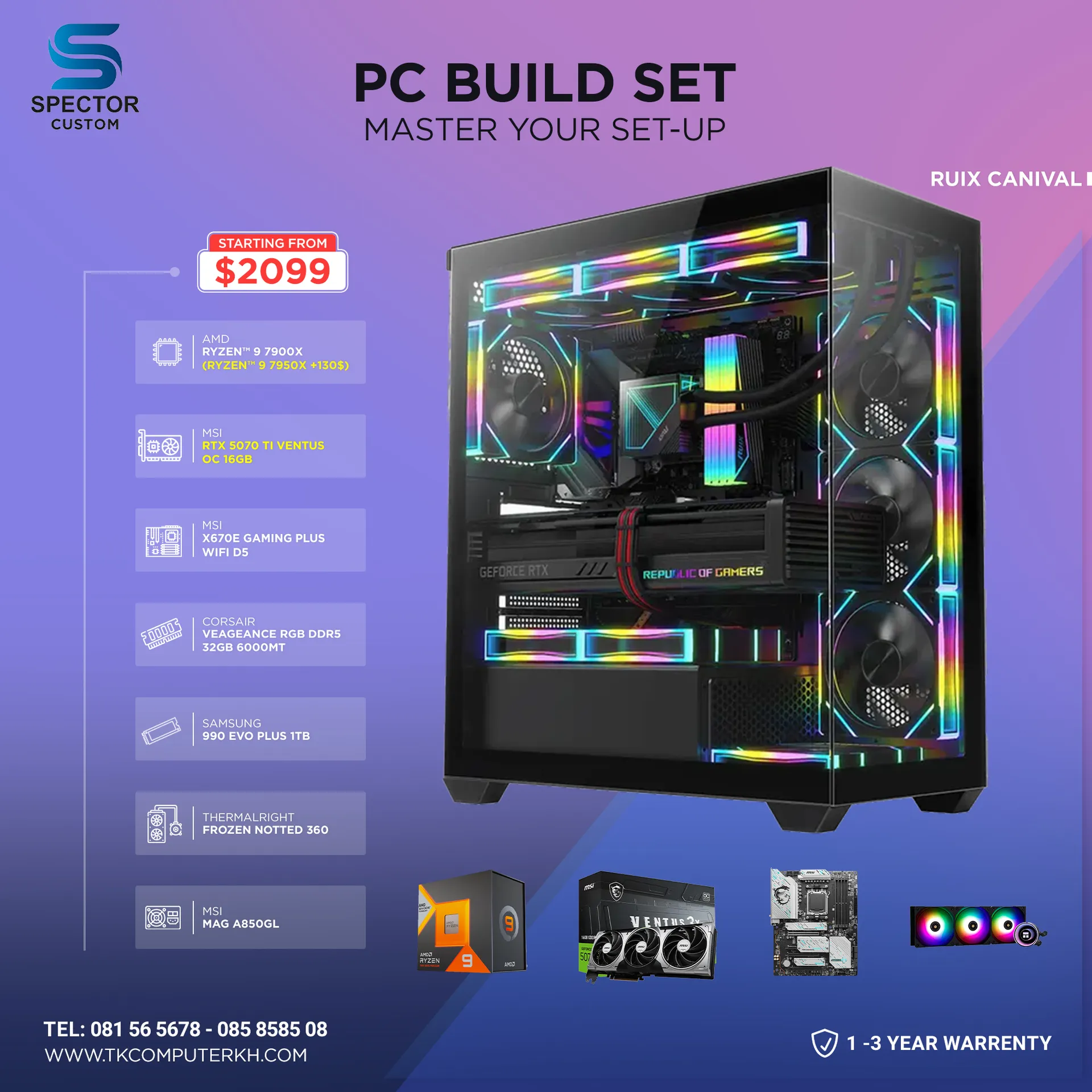 AMD Ryzen 9 7900X RTX5070 Ti