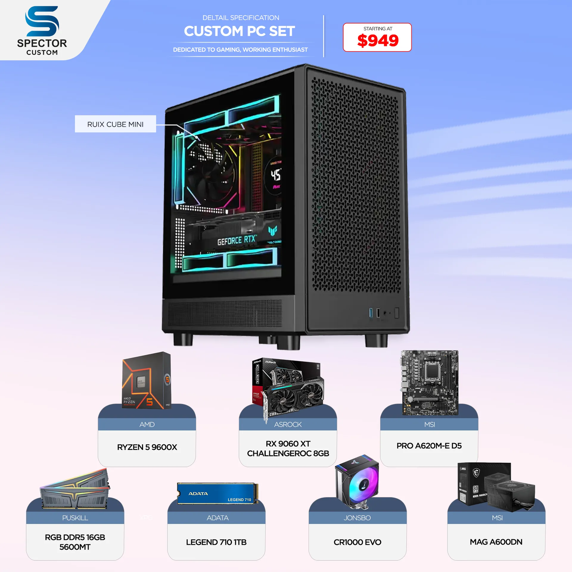 AMD Ryzen 5 9600X RX9060 XT