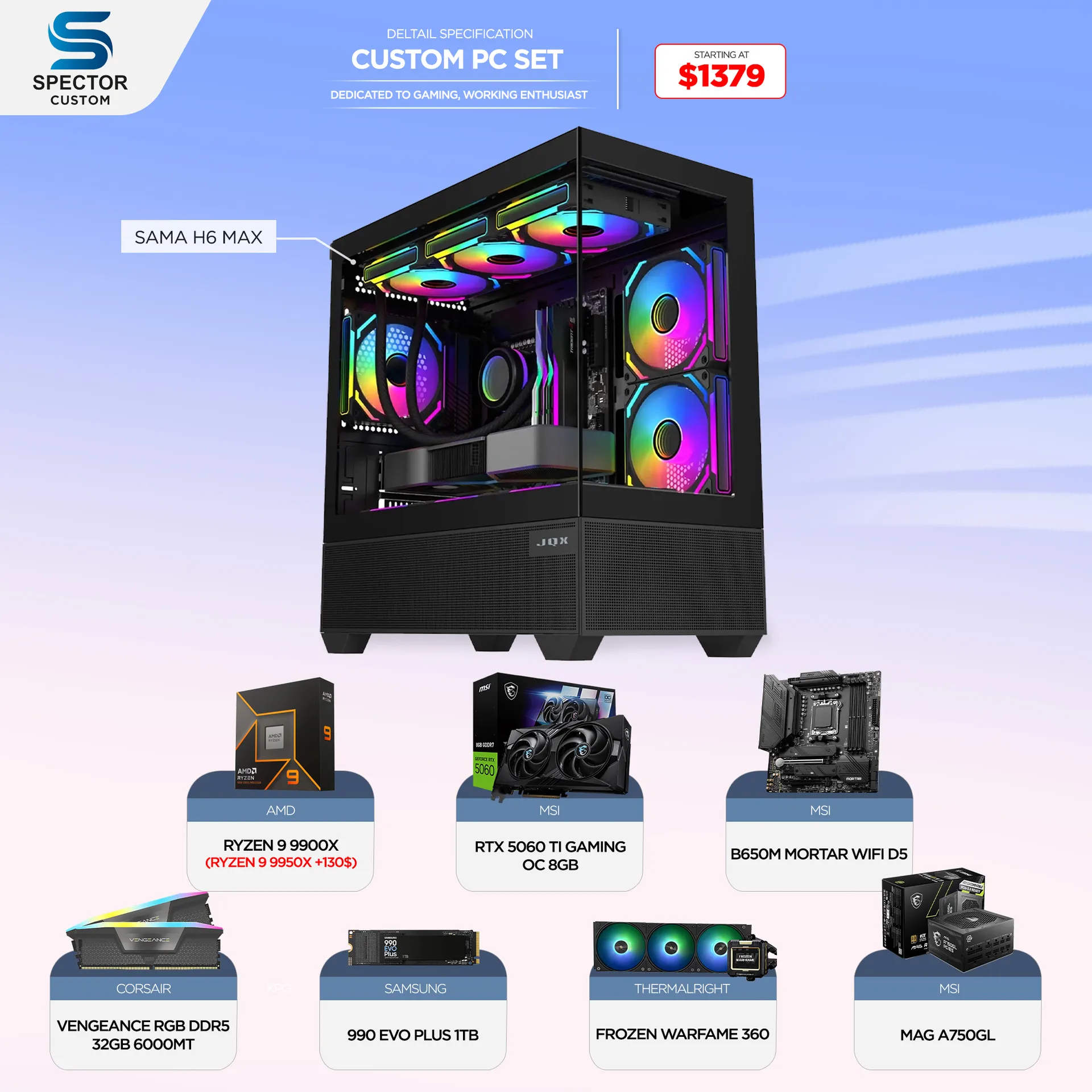 AMD Ryzen 9 9900X RTX5060 Ti