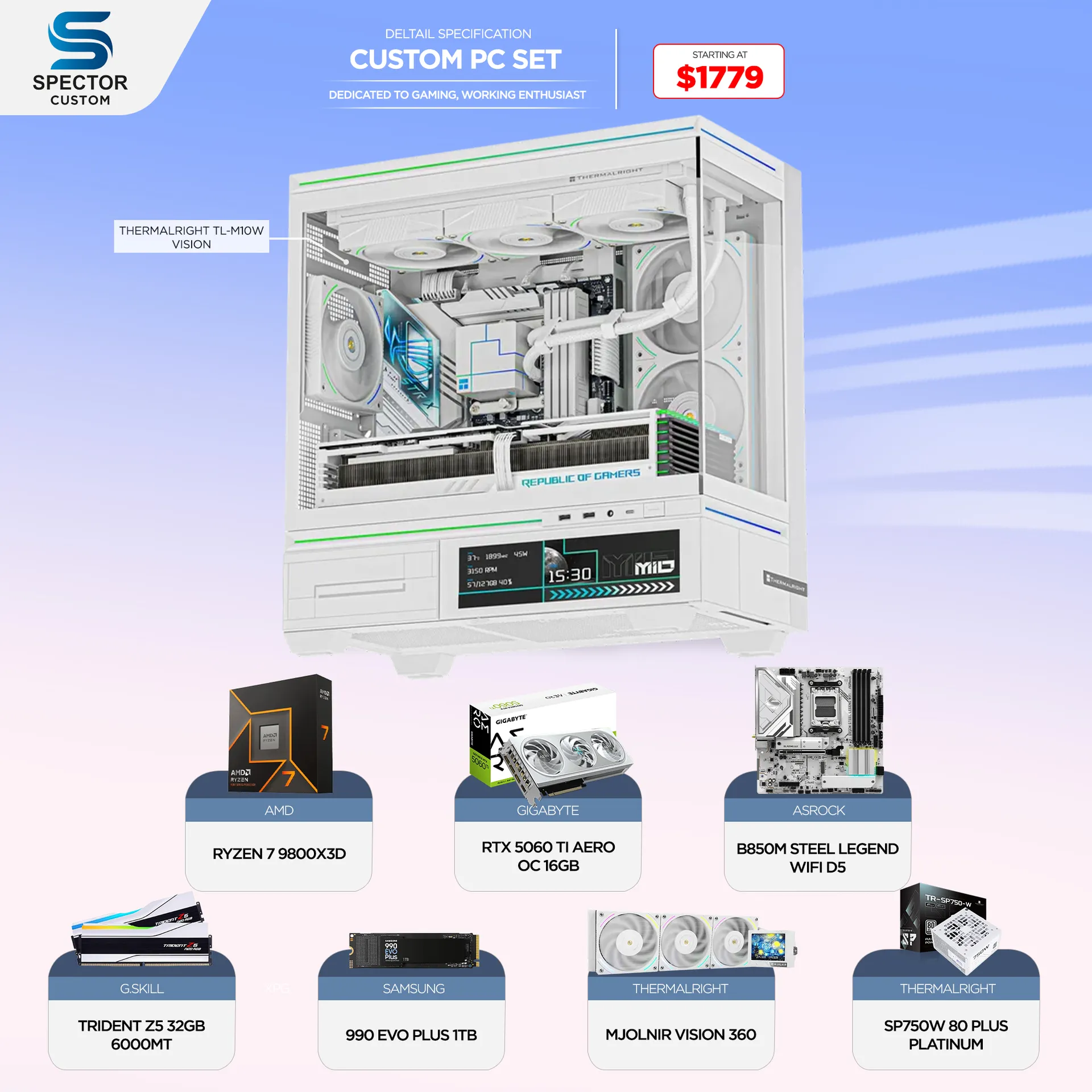 AMD Ryzen 7 9800X3D RTX5060 Ti