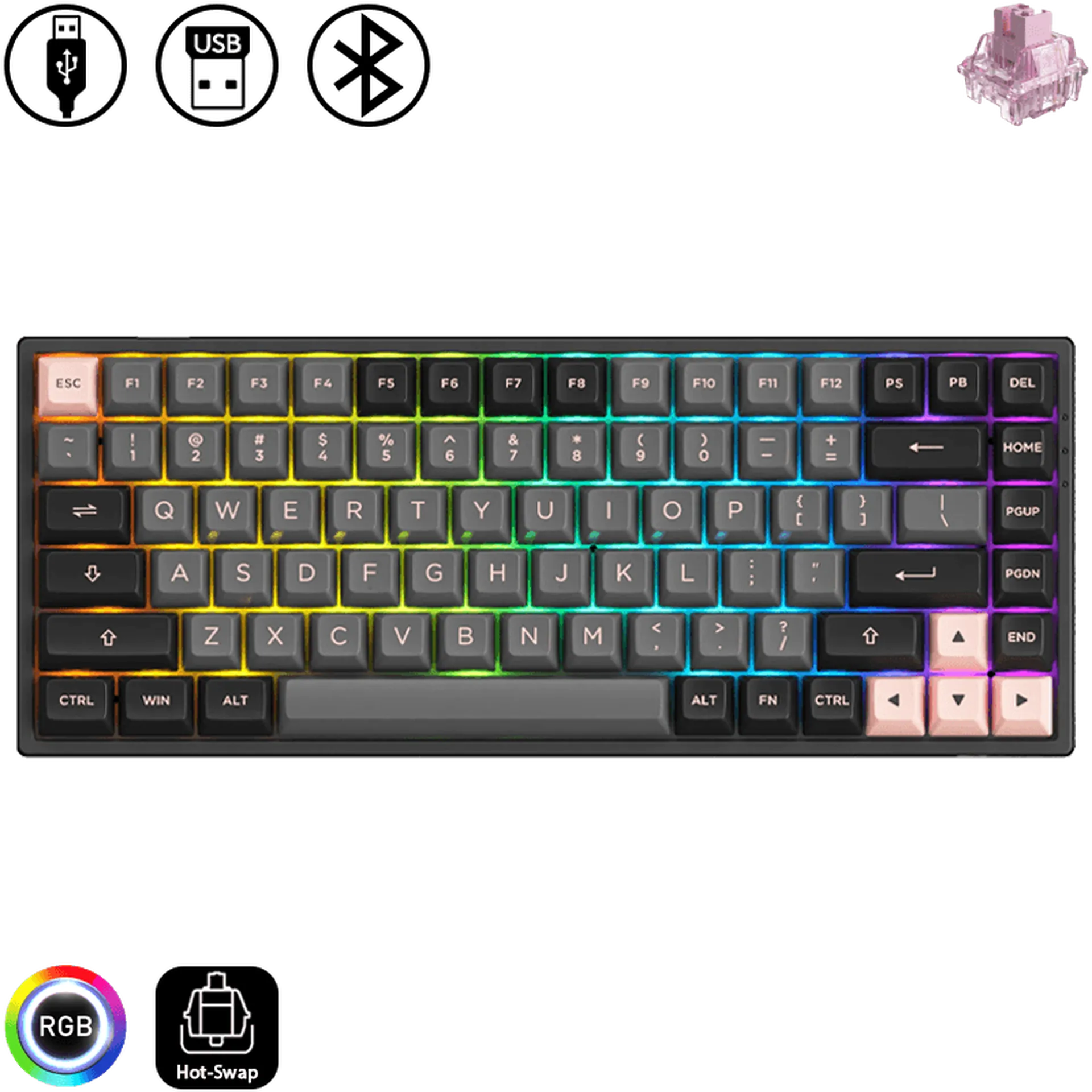 3084B Plus - Black & Pink