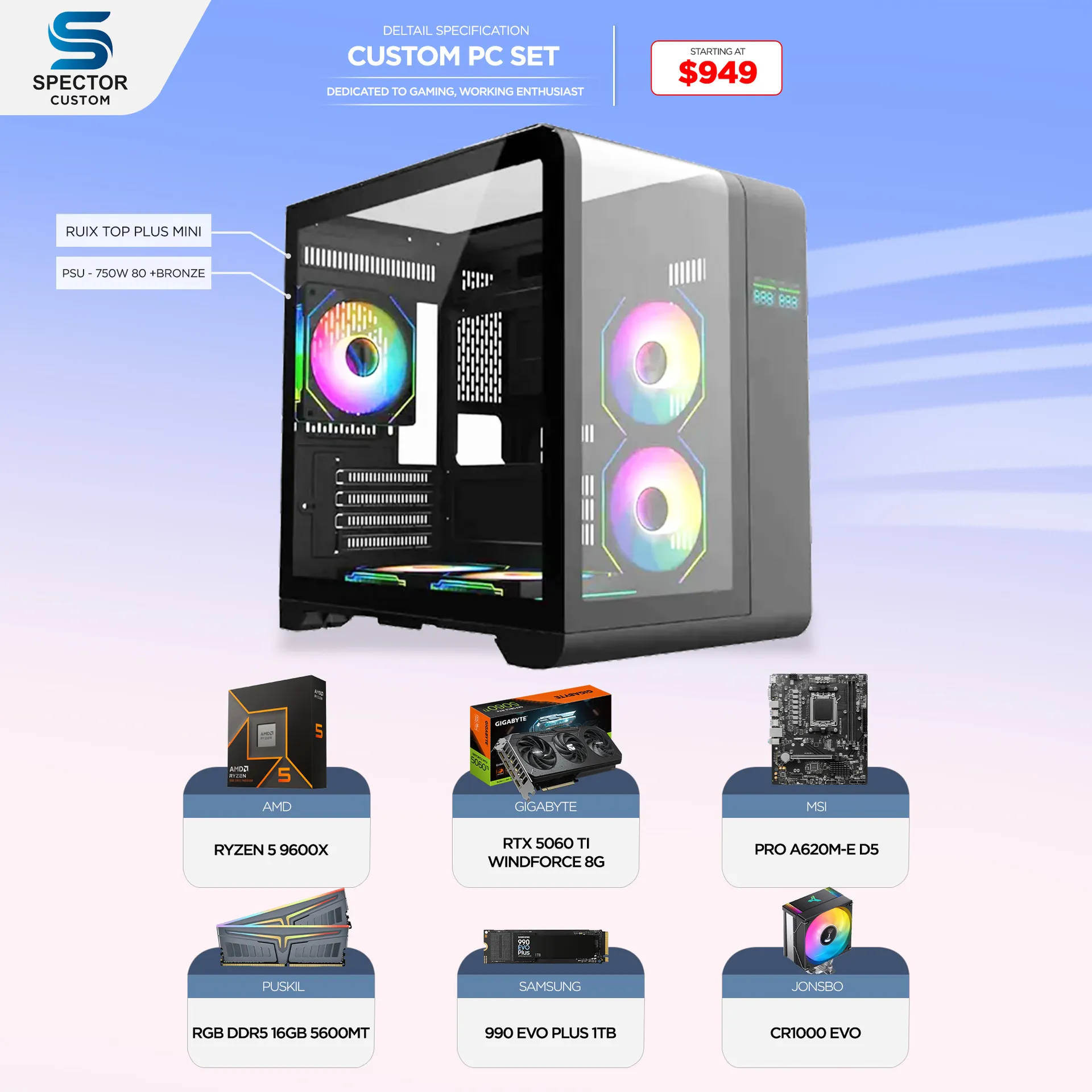 AMD Ryzen 5 9600X RTX5060 Ti