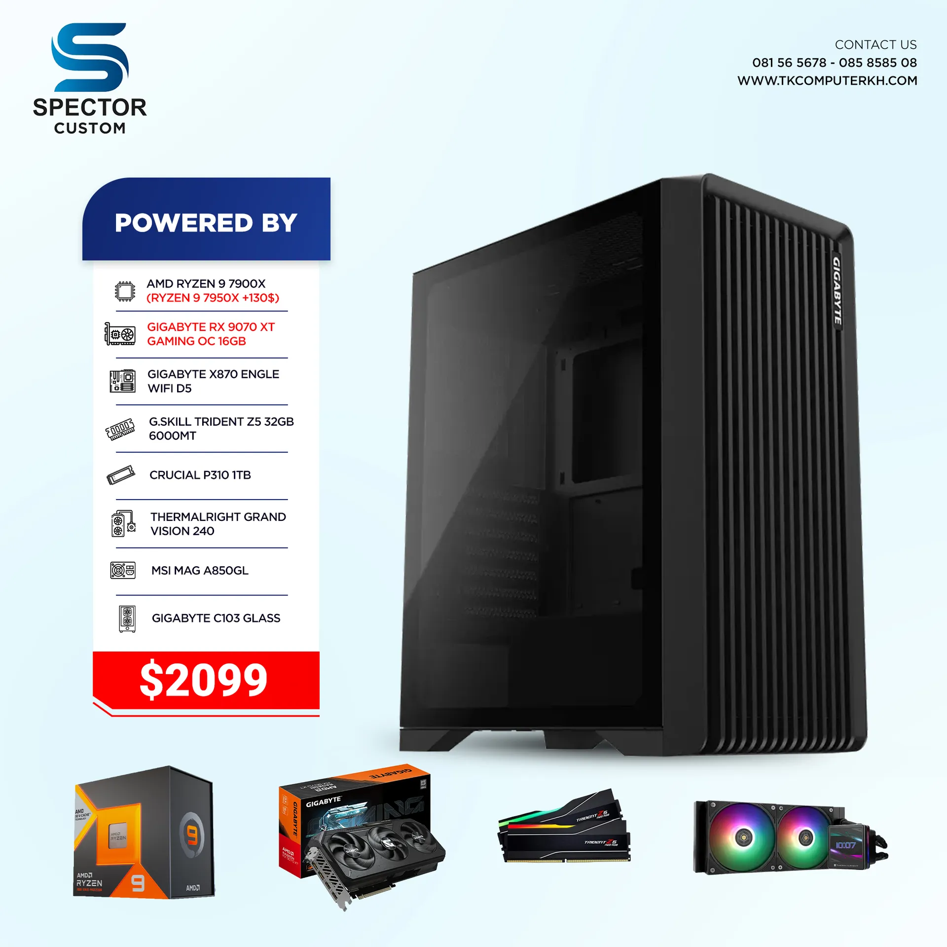 AMD Ryzen 9 7900X  RX9070 XT