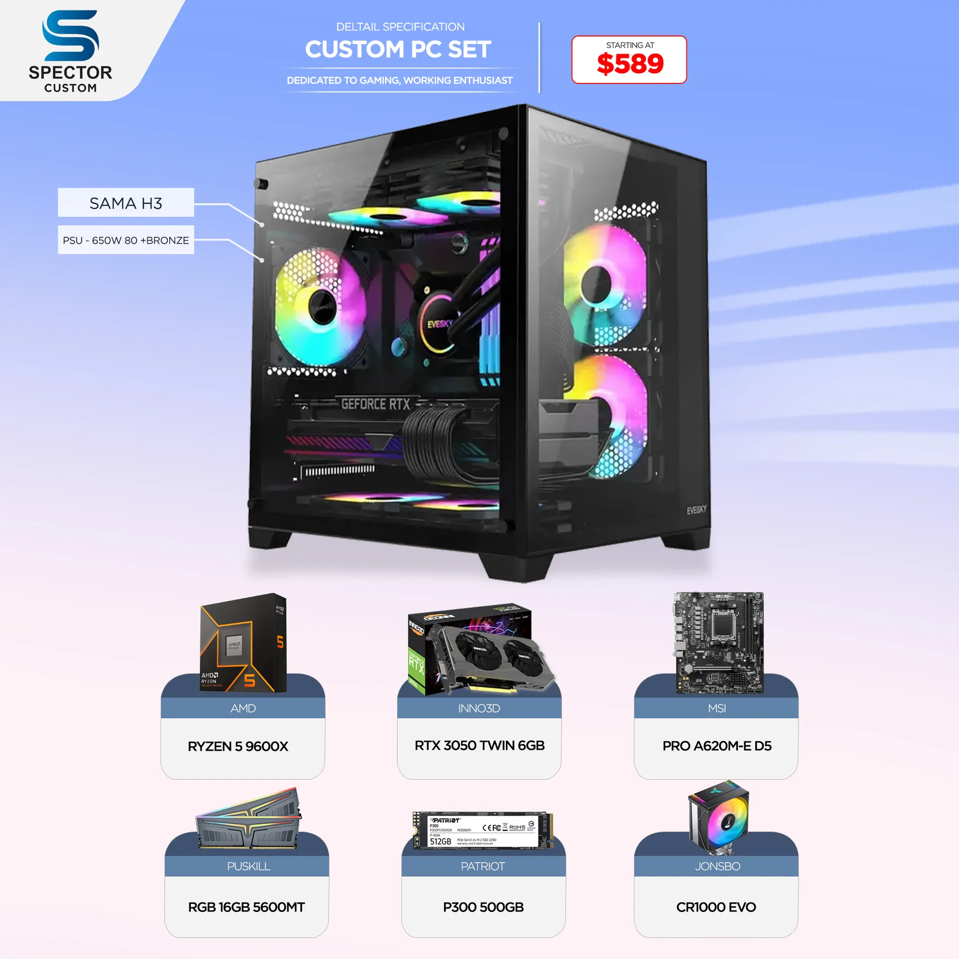 AMD Ryzen 5 9600X RTX3050