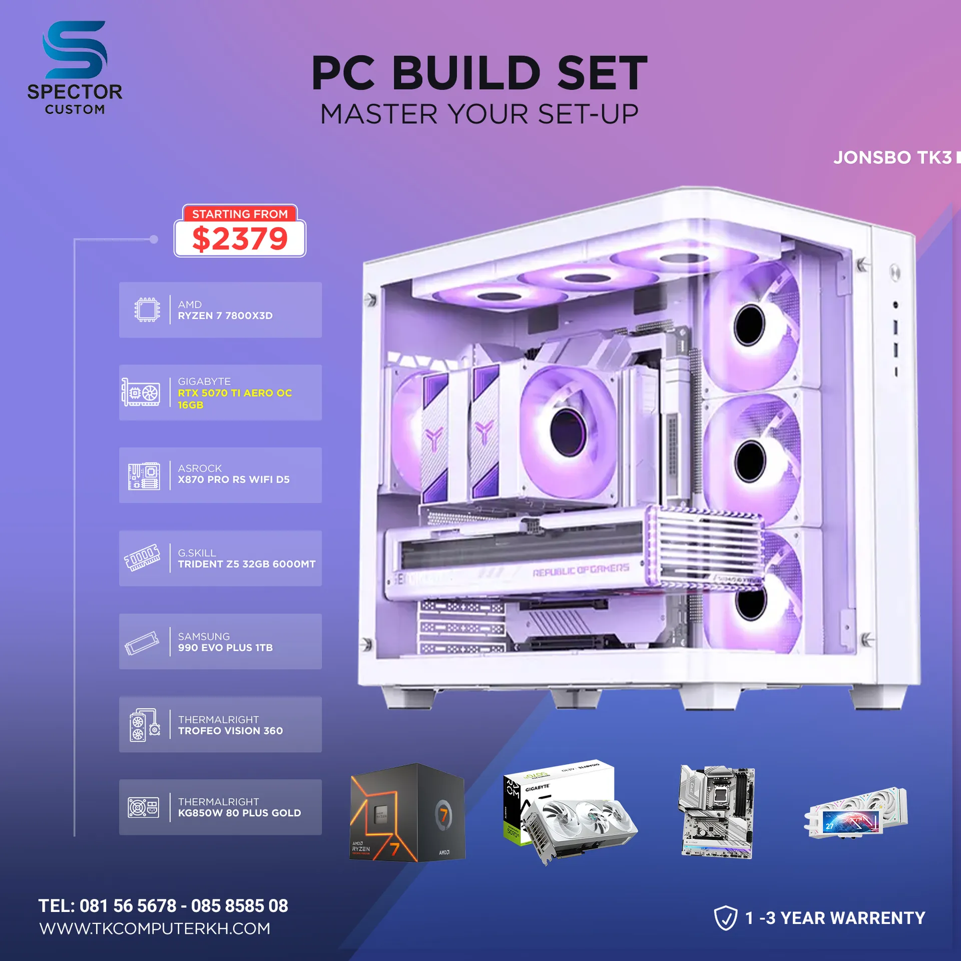 AMD Ryzen 7 7800X3D RTX5070 Ti