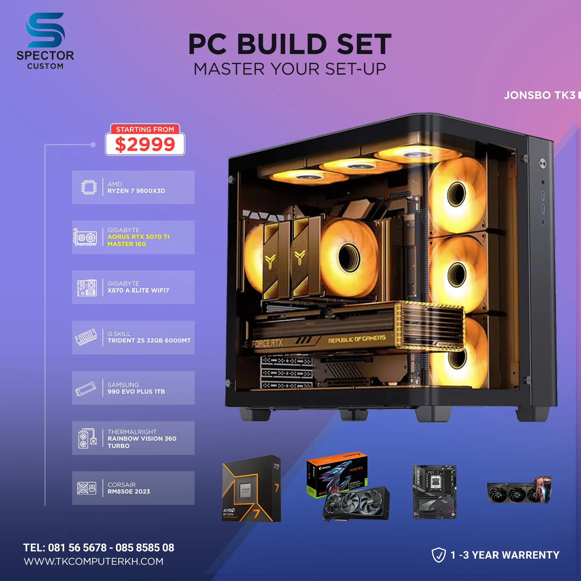 AMD Ryzen 7 9800X3D RTX5070 Ti