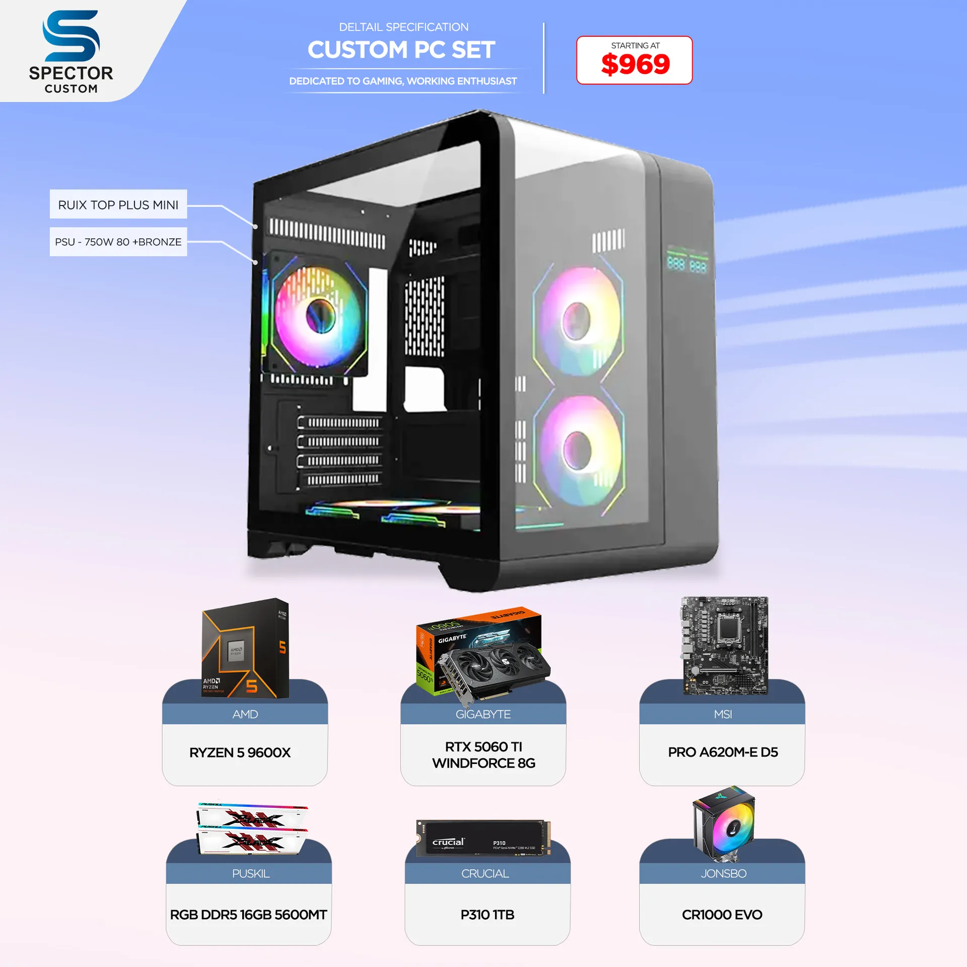 AMD Ryzen 5 9600X RTX5060 Ti