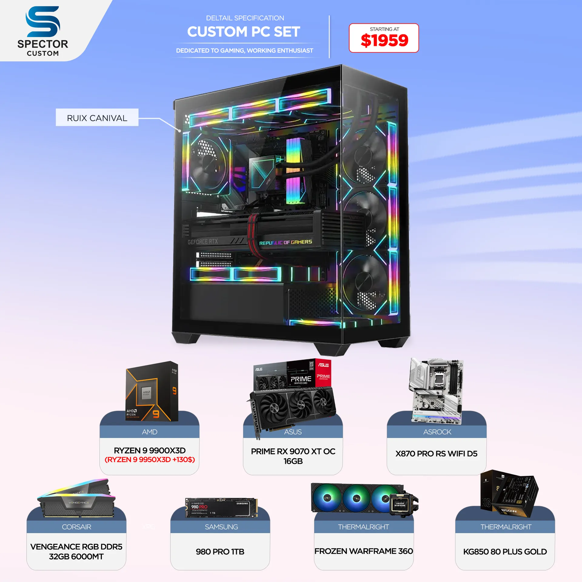 AMD Ryzen 9 9900X3D RX9070 XT