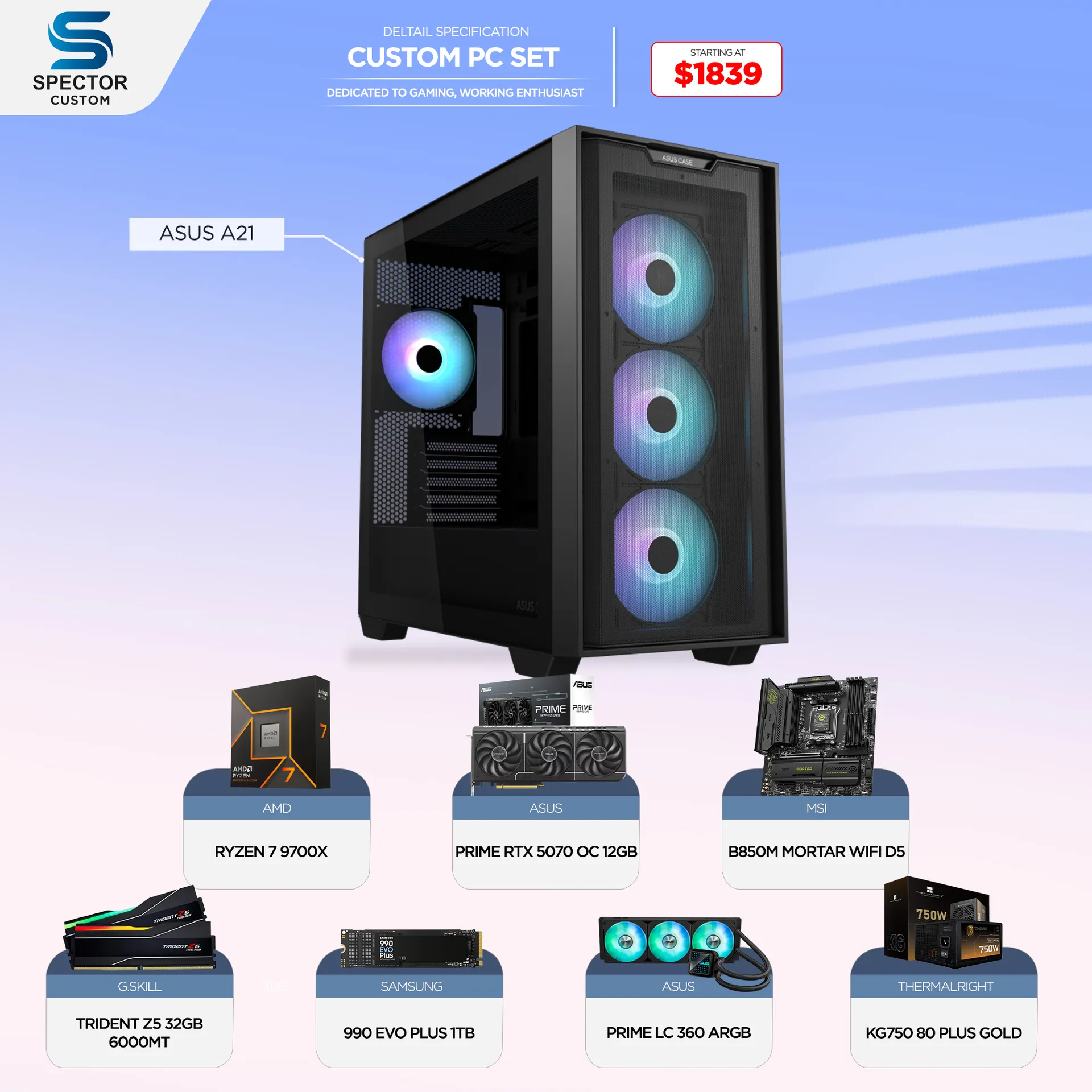 AMD Ryzen 7 9700X RTX5070