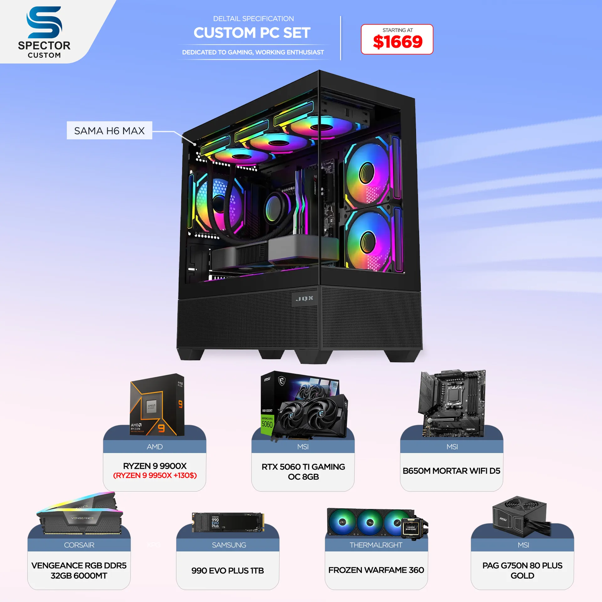 AMD Ryzen 9 9900X RTX5060 Ti