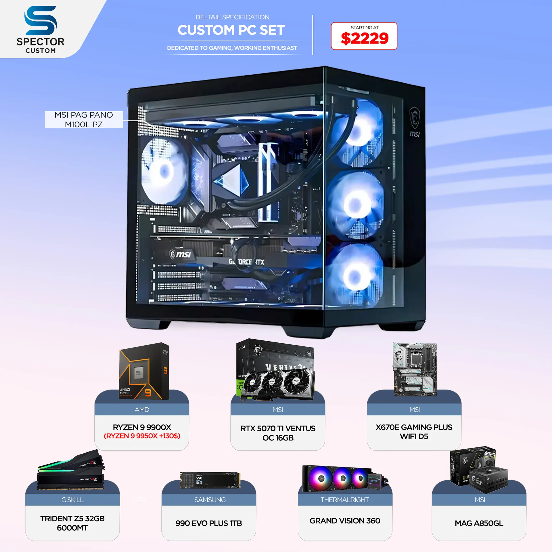 AMD Ryzen 9 9900X RTX5070 Ti