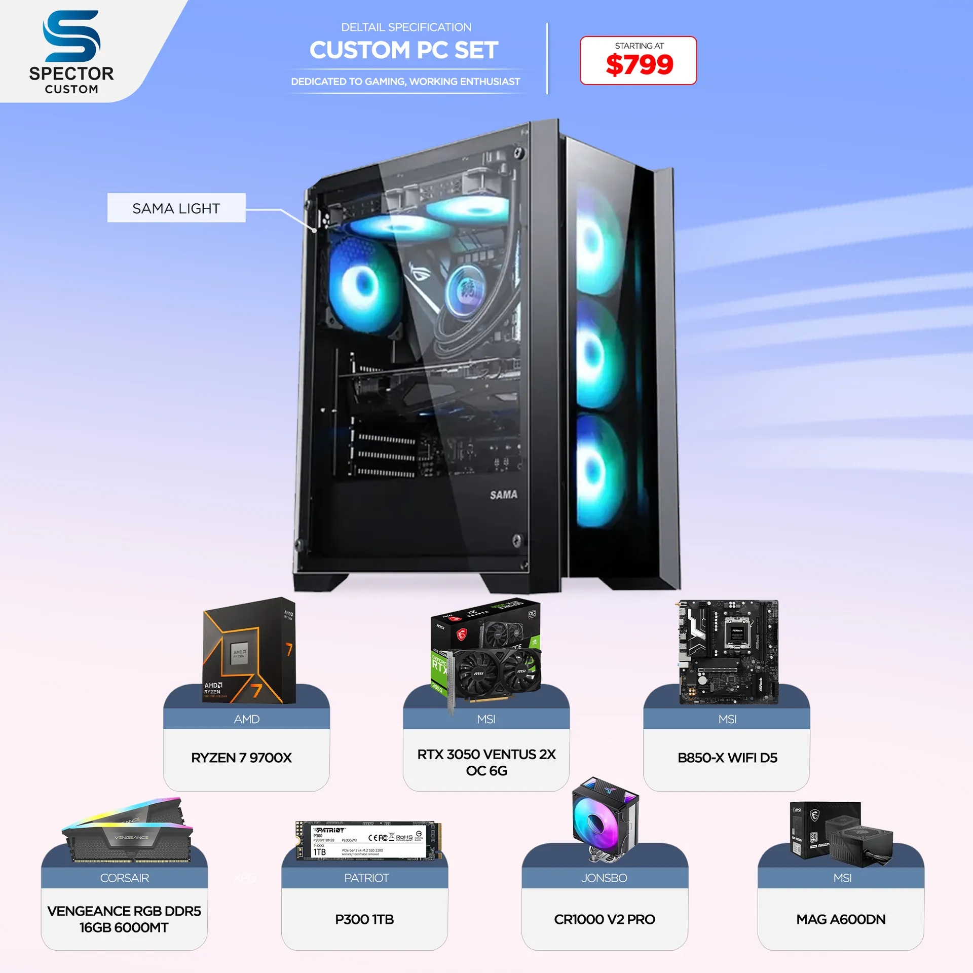 AMD Ryzen 7 9700X RTX3050