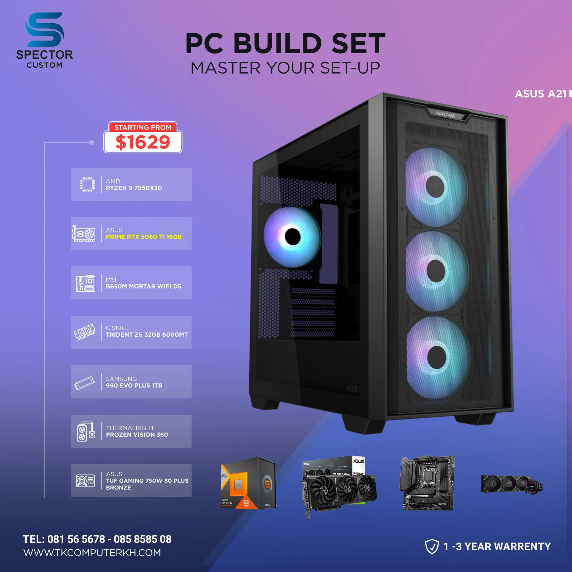 AMD Ryzen 9 7950X3D RTX5060 TI