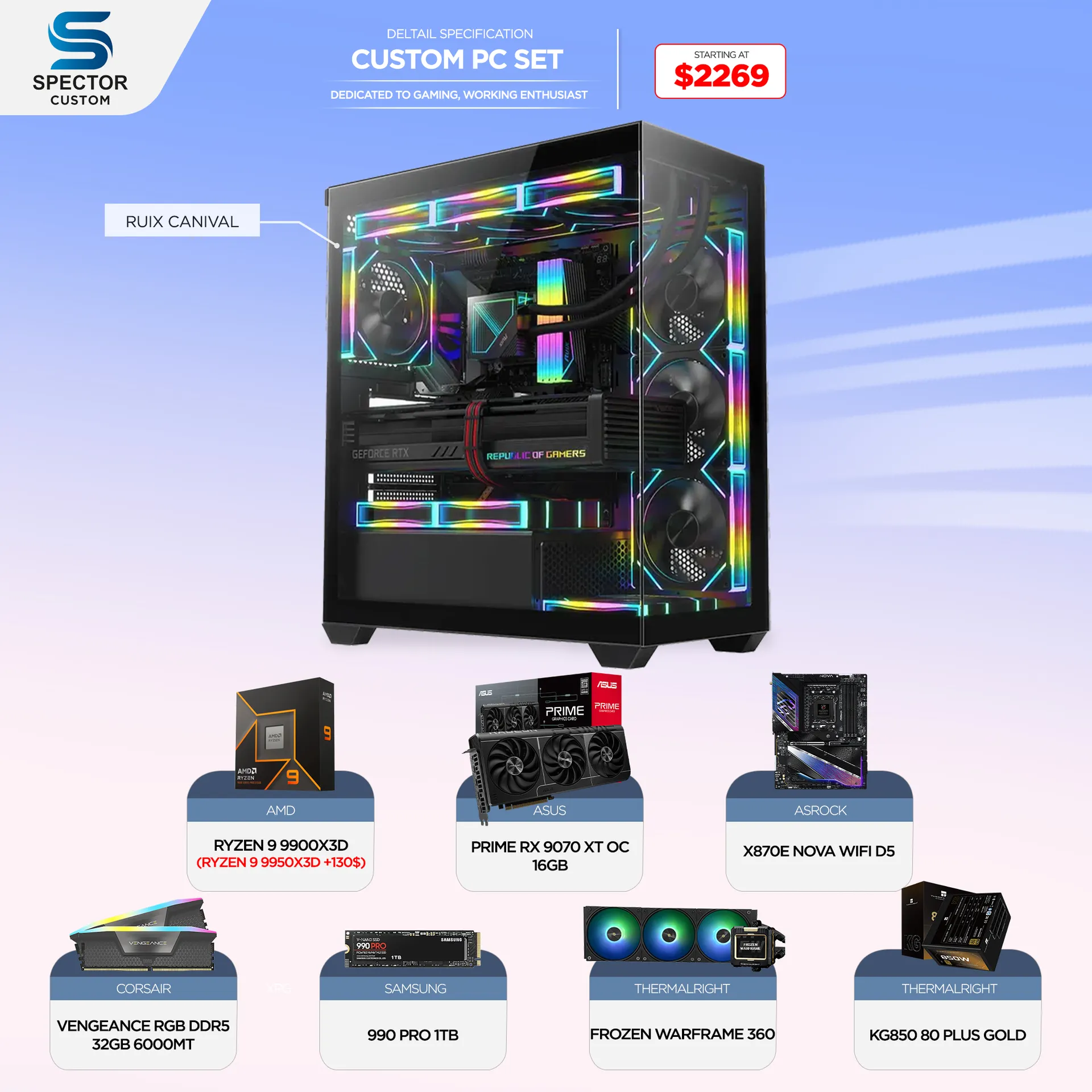 AMD Ryzen 9 9900X3D RX9070 XT