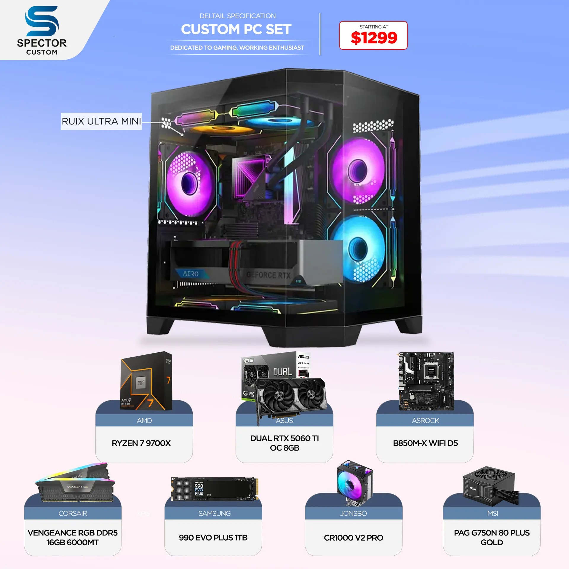 AMD Ryzen 7 9700X RTX5060 Ti