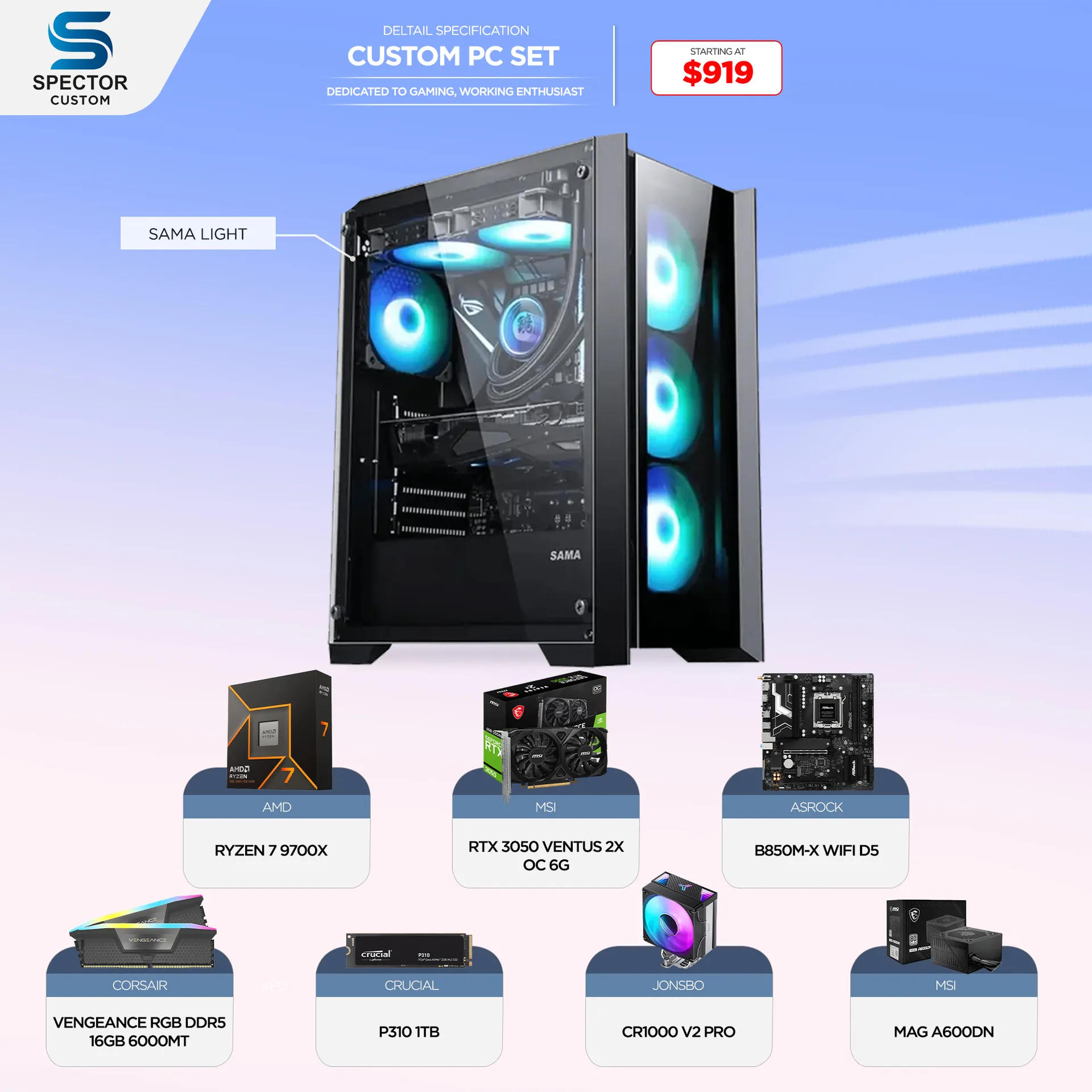 AMD Ryzen 7 9700X RTX3050