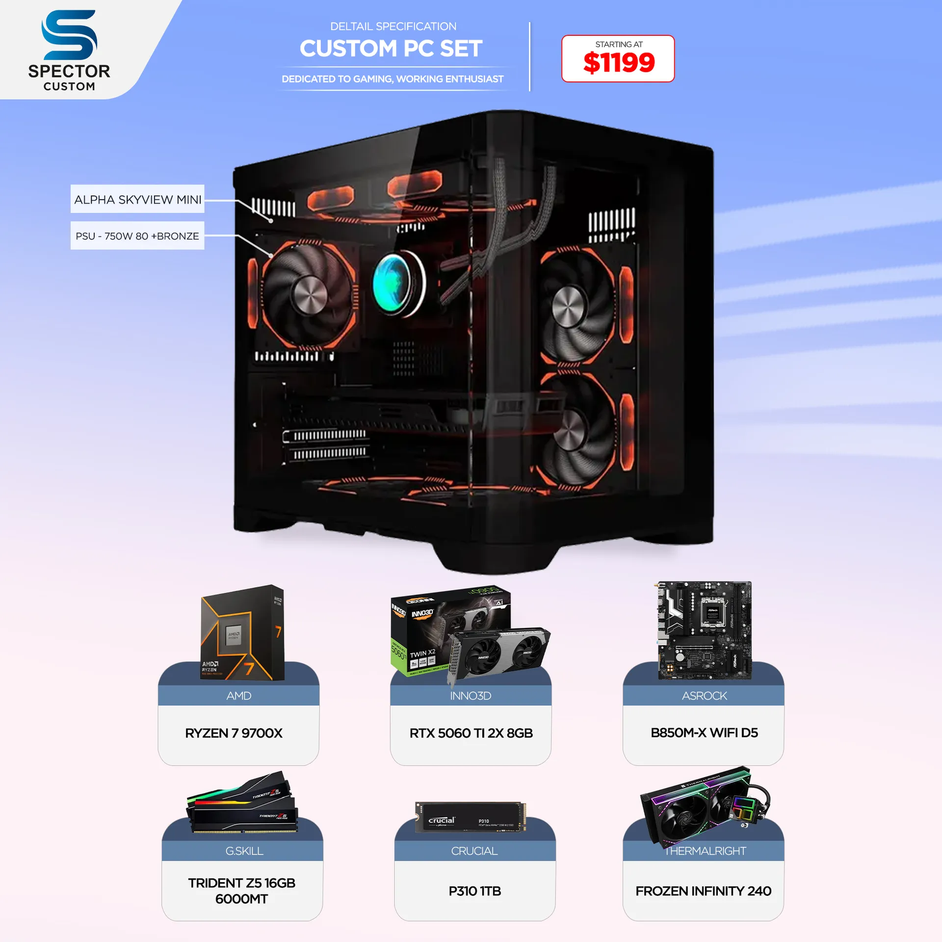 AMD Ryzen 7 9700X RTX5060 Ti