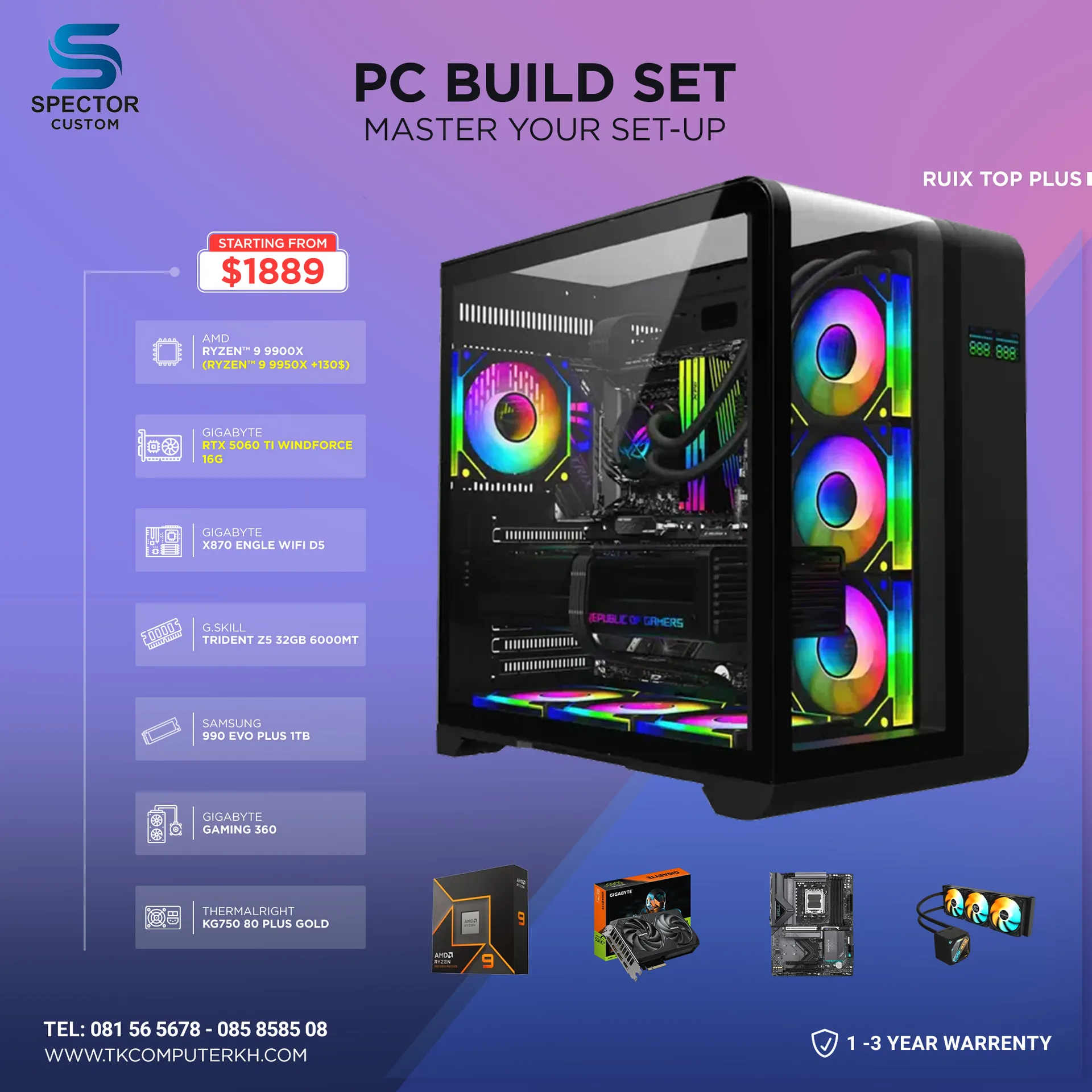 AMD Ryzen 9 9900X RTX5060 Ti