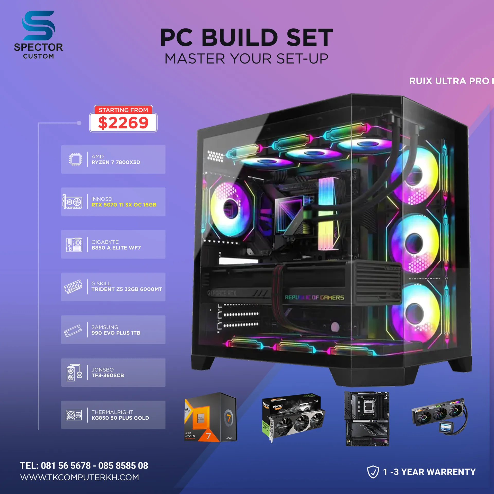 AMD Ryzen 7 7800X3D RTX5070 Ti