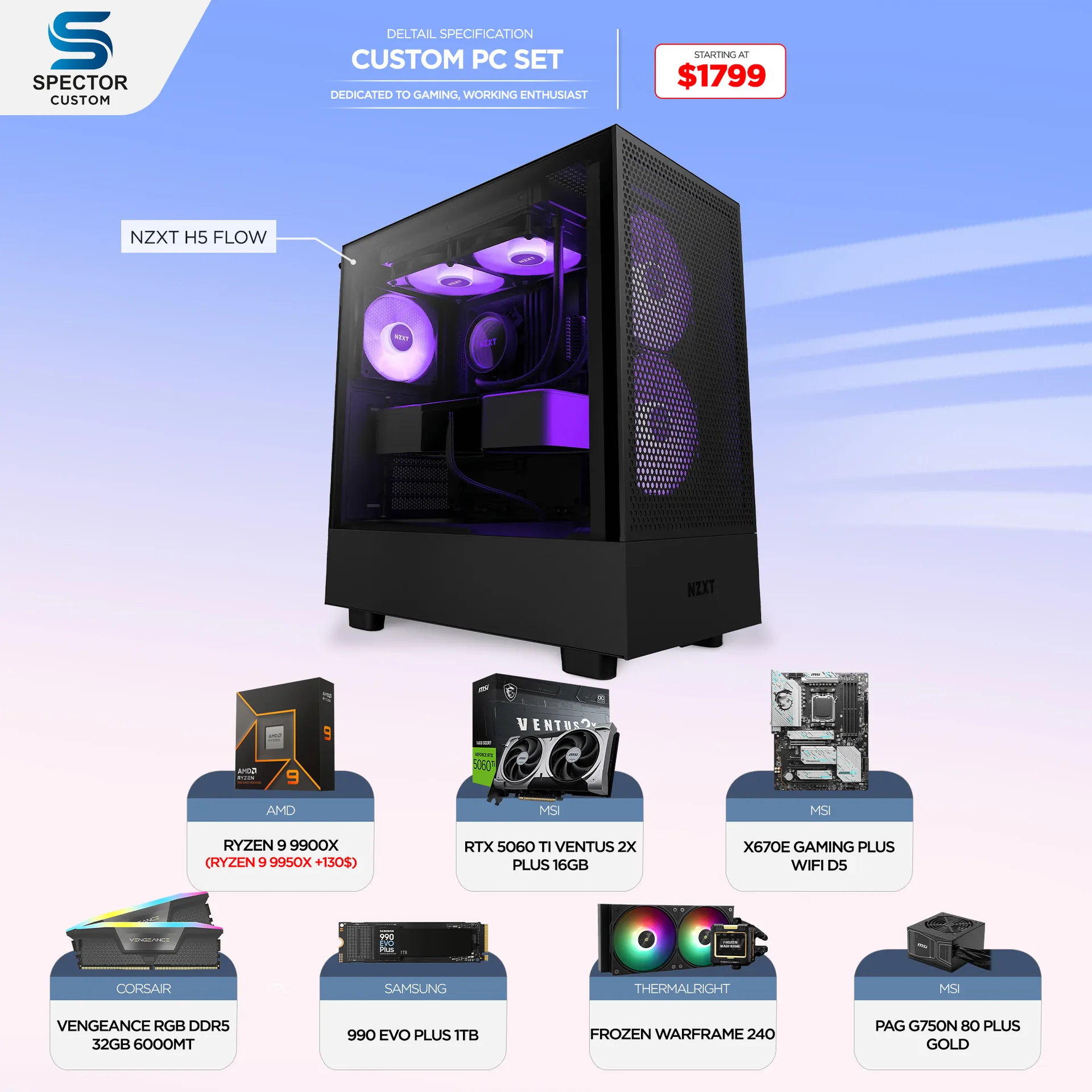 AMD Ryzen 9 9900X RTX5060 Ti