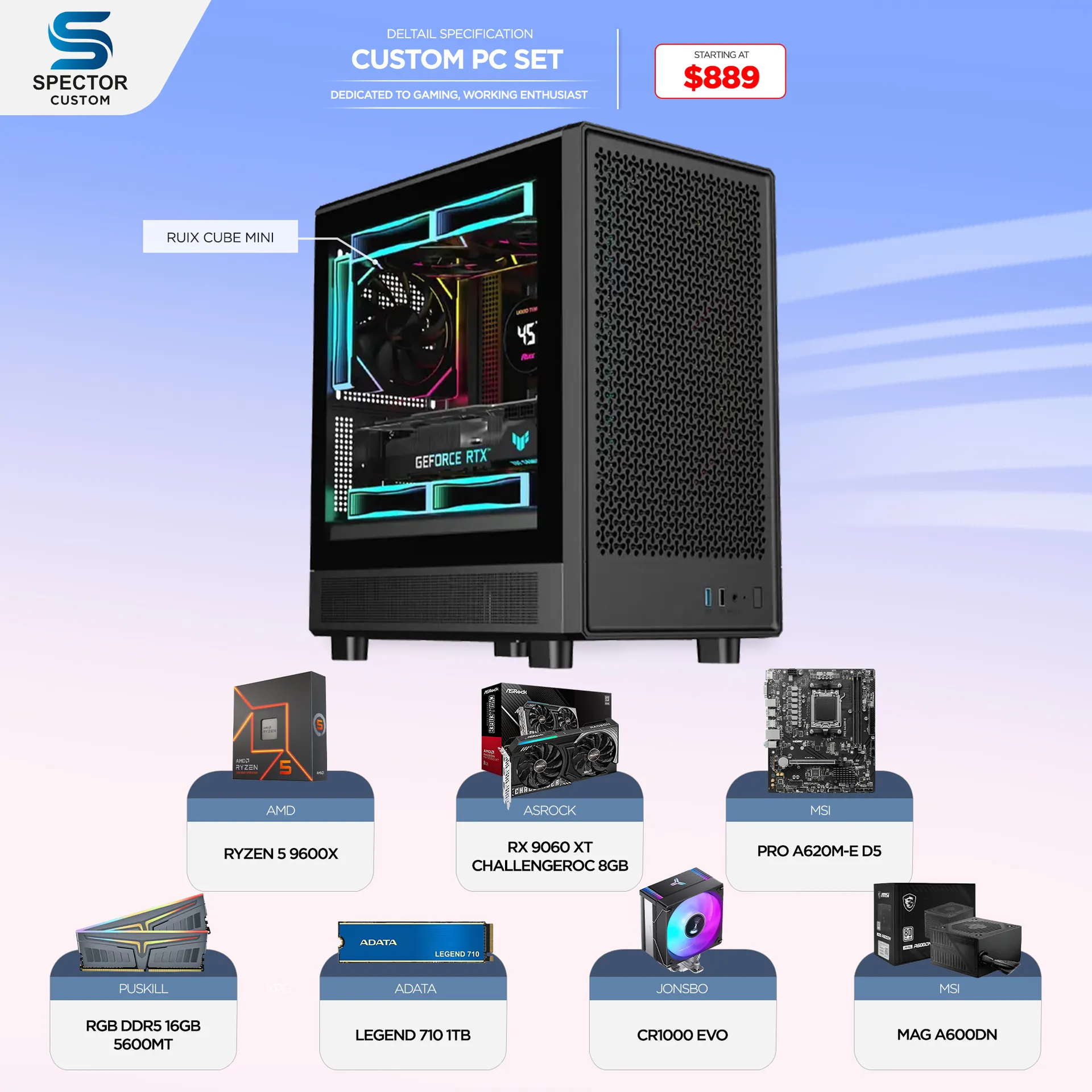 AMD Ryzen 5 9600X RX9060 XT