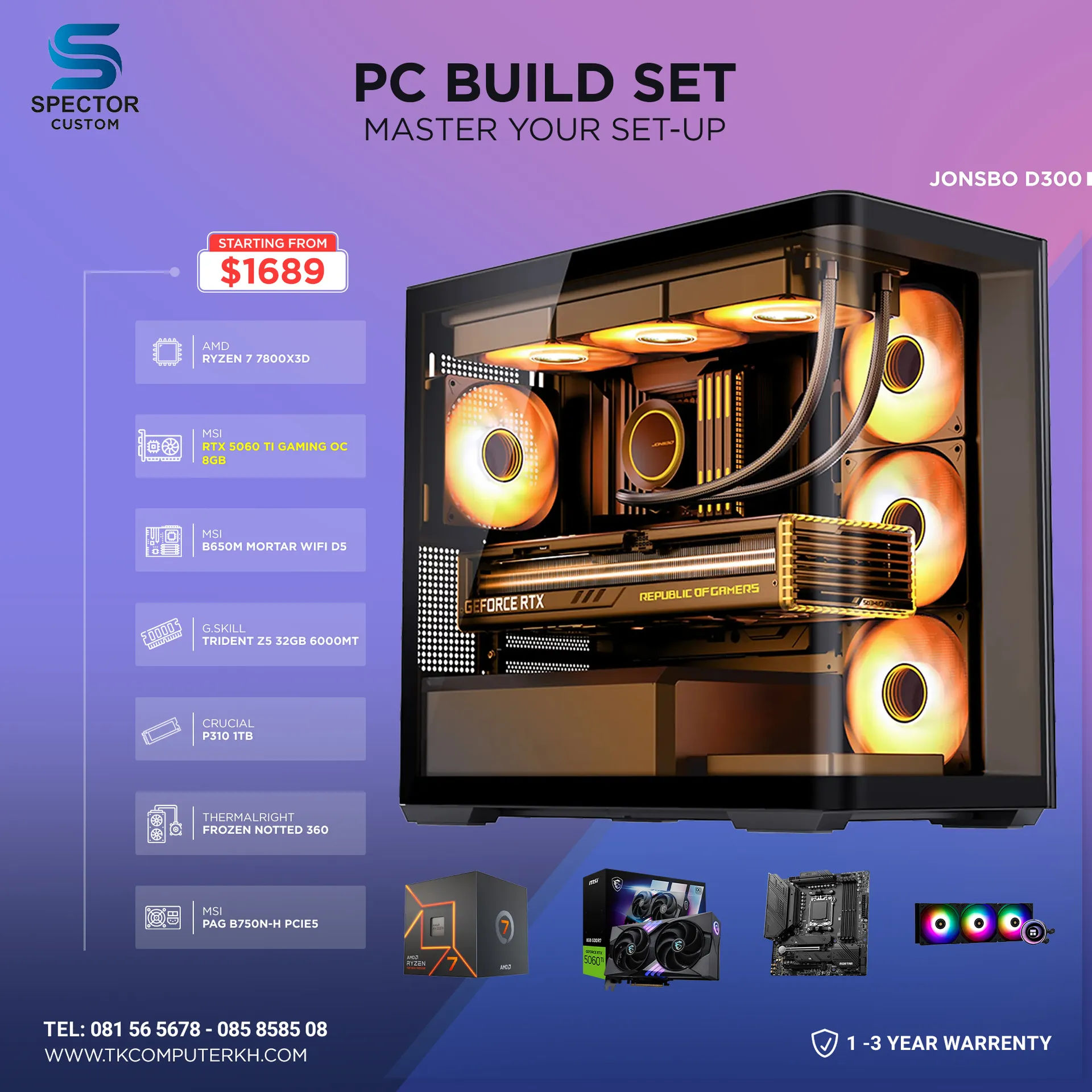 AMD Ryzen 7 7800X3D RTX5060 Ti