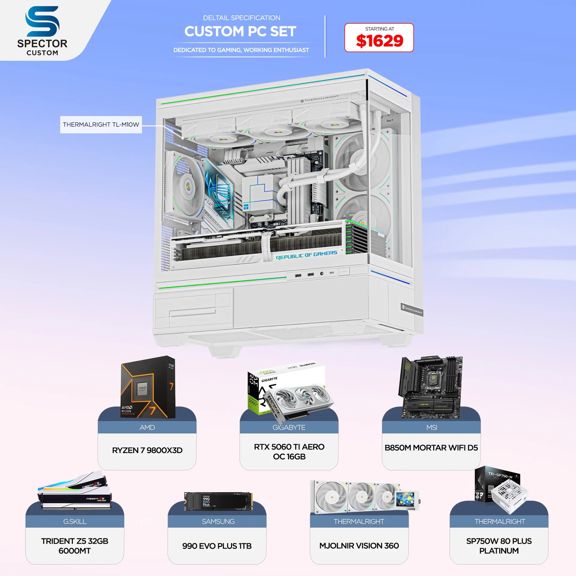 AMD Ryzen 7 9800X3D RTX5060 Ti