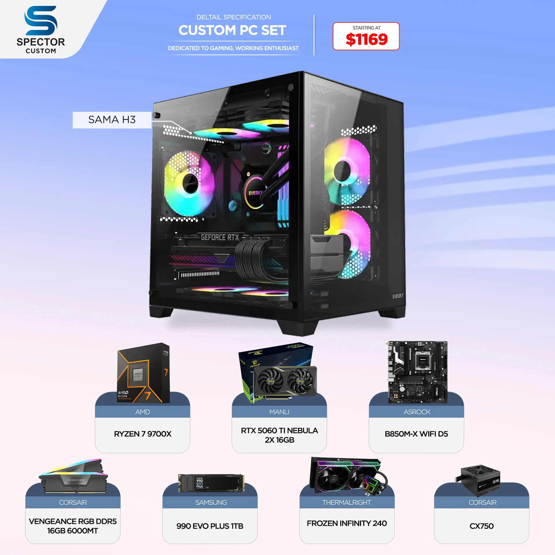 AMD Ryzen 7 9700X RTX5060 Ti