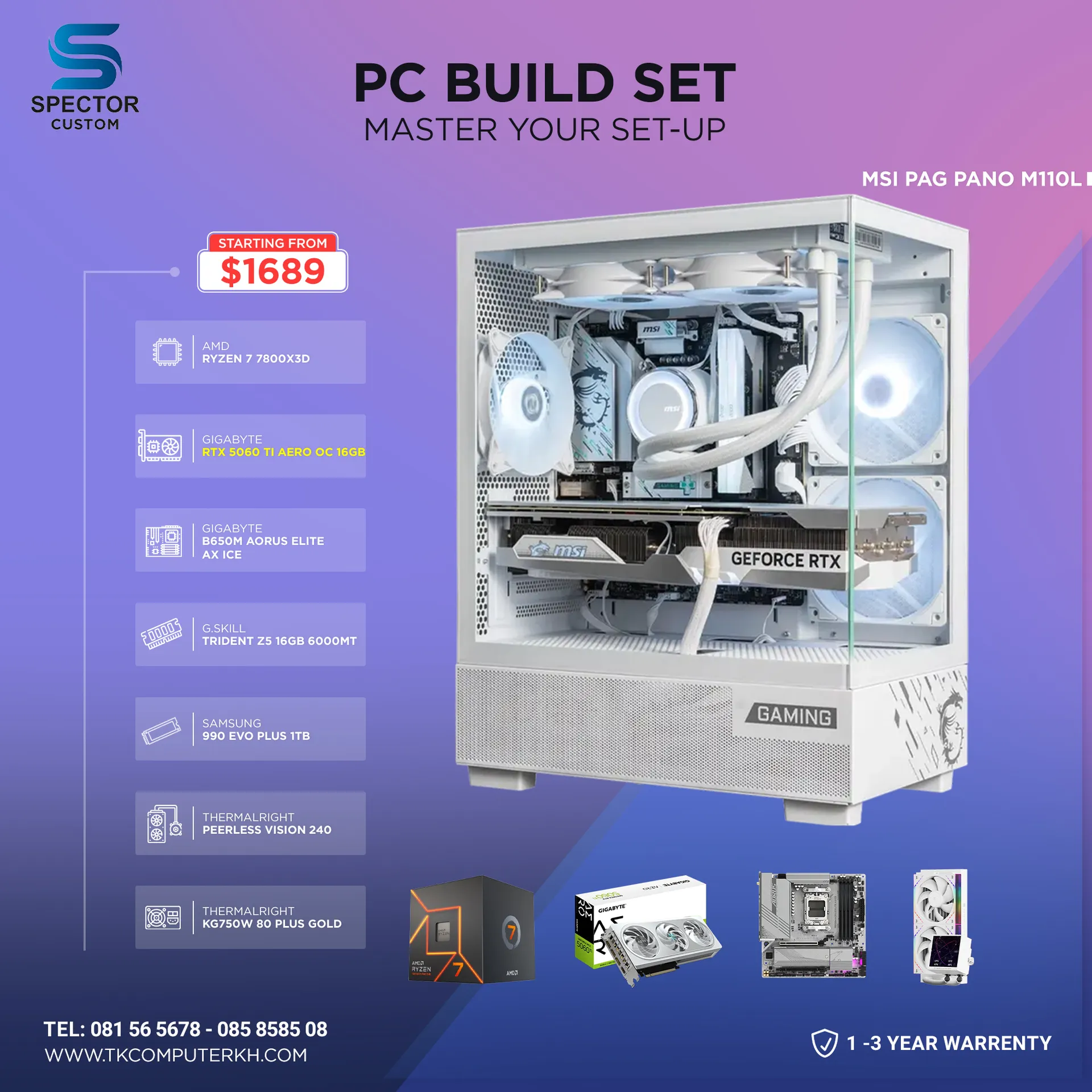 AMD Ryzen 7 7800X3D RTX5060 Ti